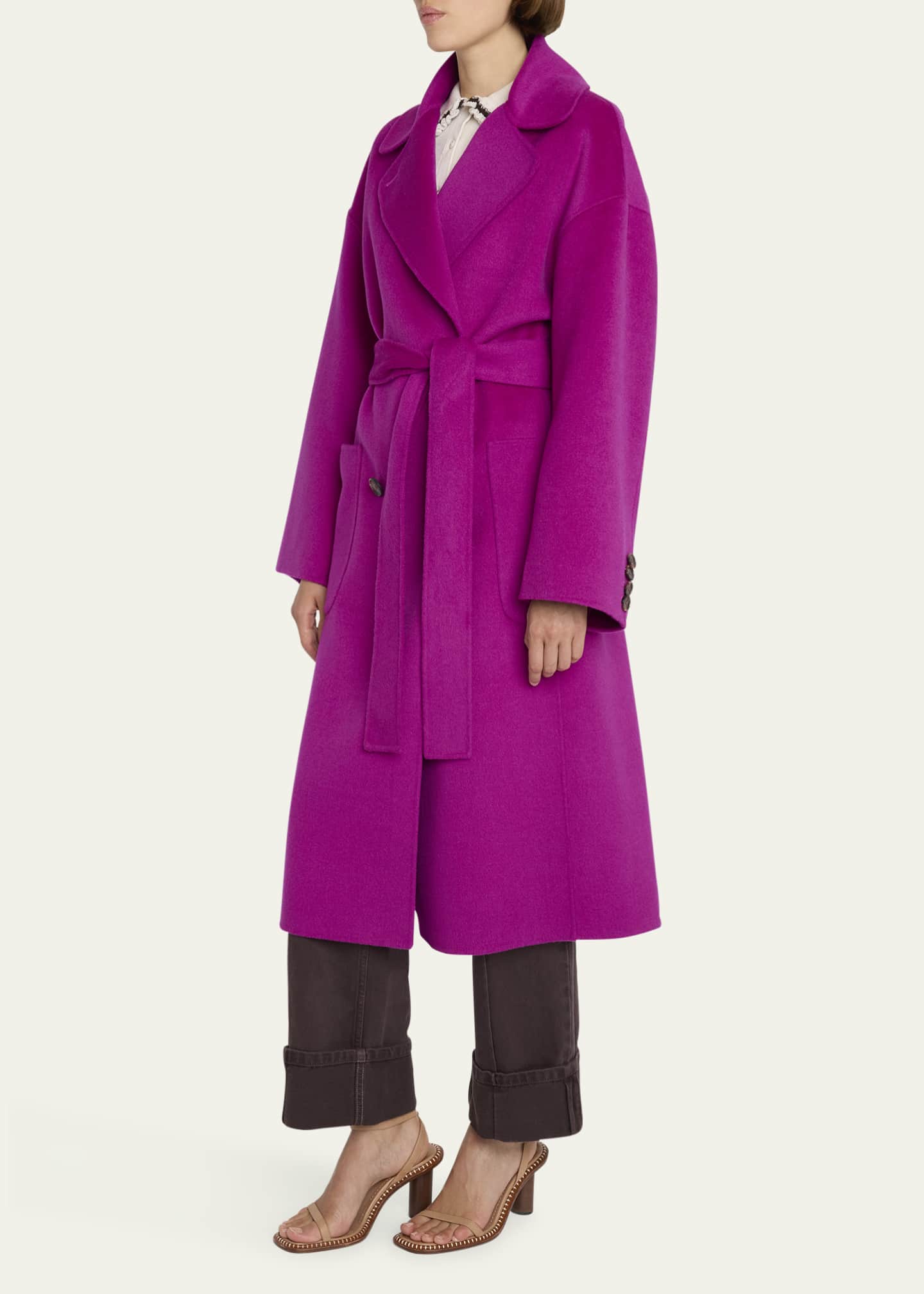 Ulla Johnson Brigitte Oversized Wool-Blend Coat with Belt - Bergdorf ...