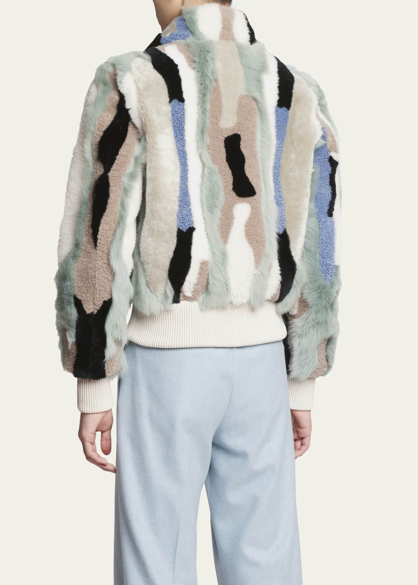 Amiri Men's Multicolor Abstract Shearling Blouson Jacket - Bergdorf Goodman