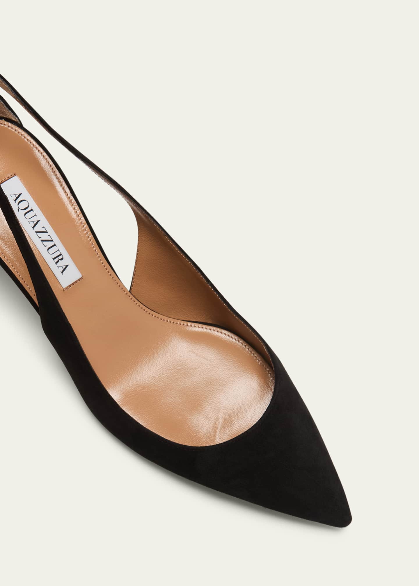 Aquazzura Suede Knotted Bow Kitten Heel Pumps