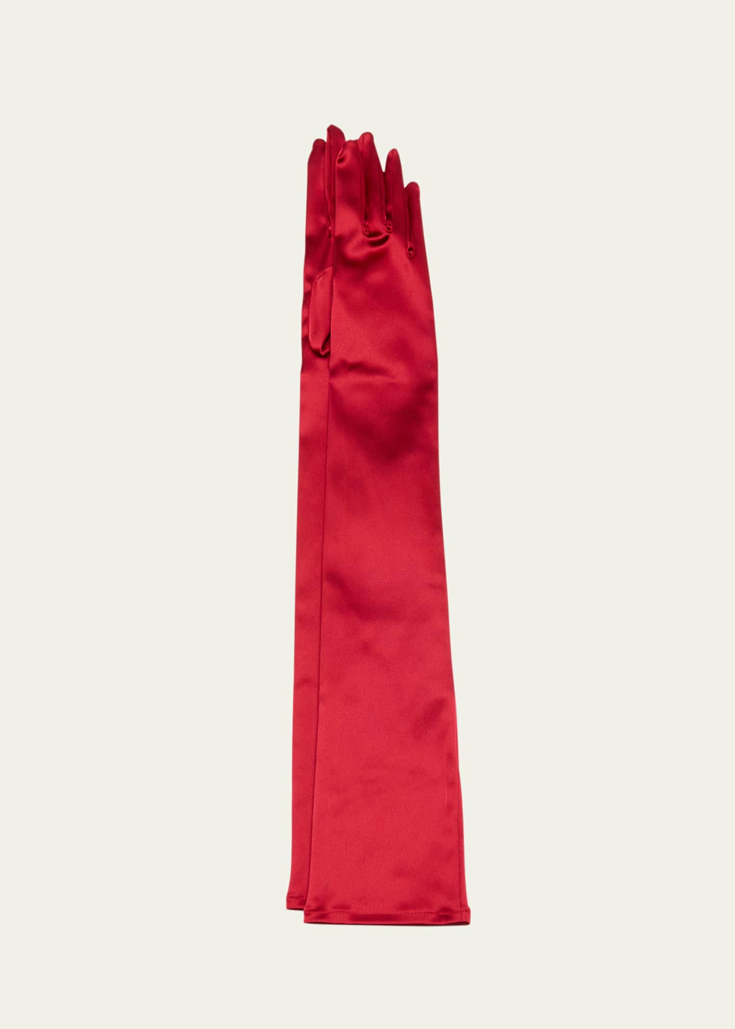 Red satin sales long gloves