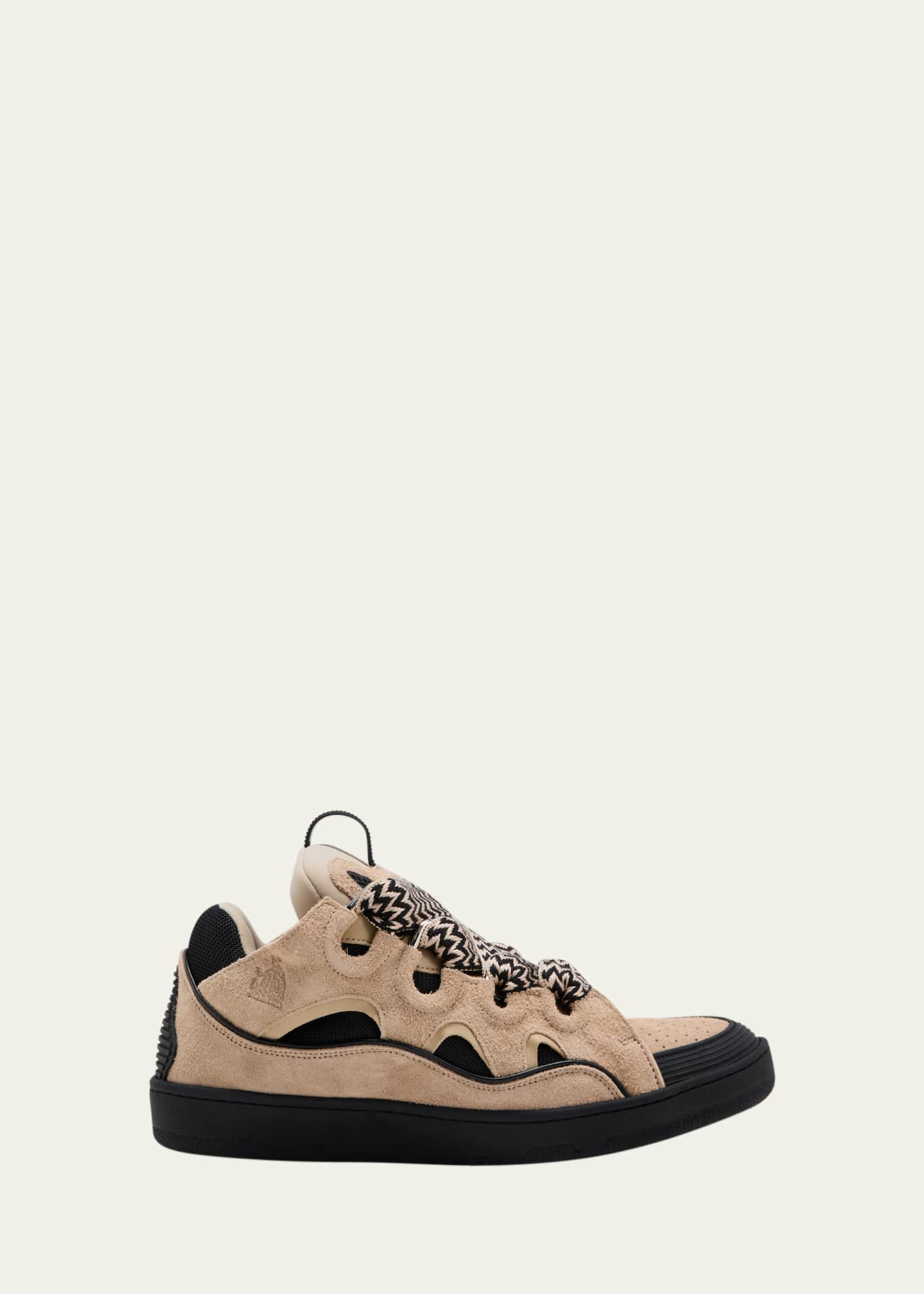 Lanvin Men s Curb Suede Chunky Low Top Sneakers Bergdorf Goodman