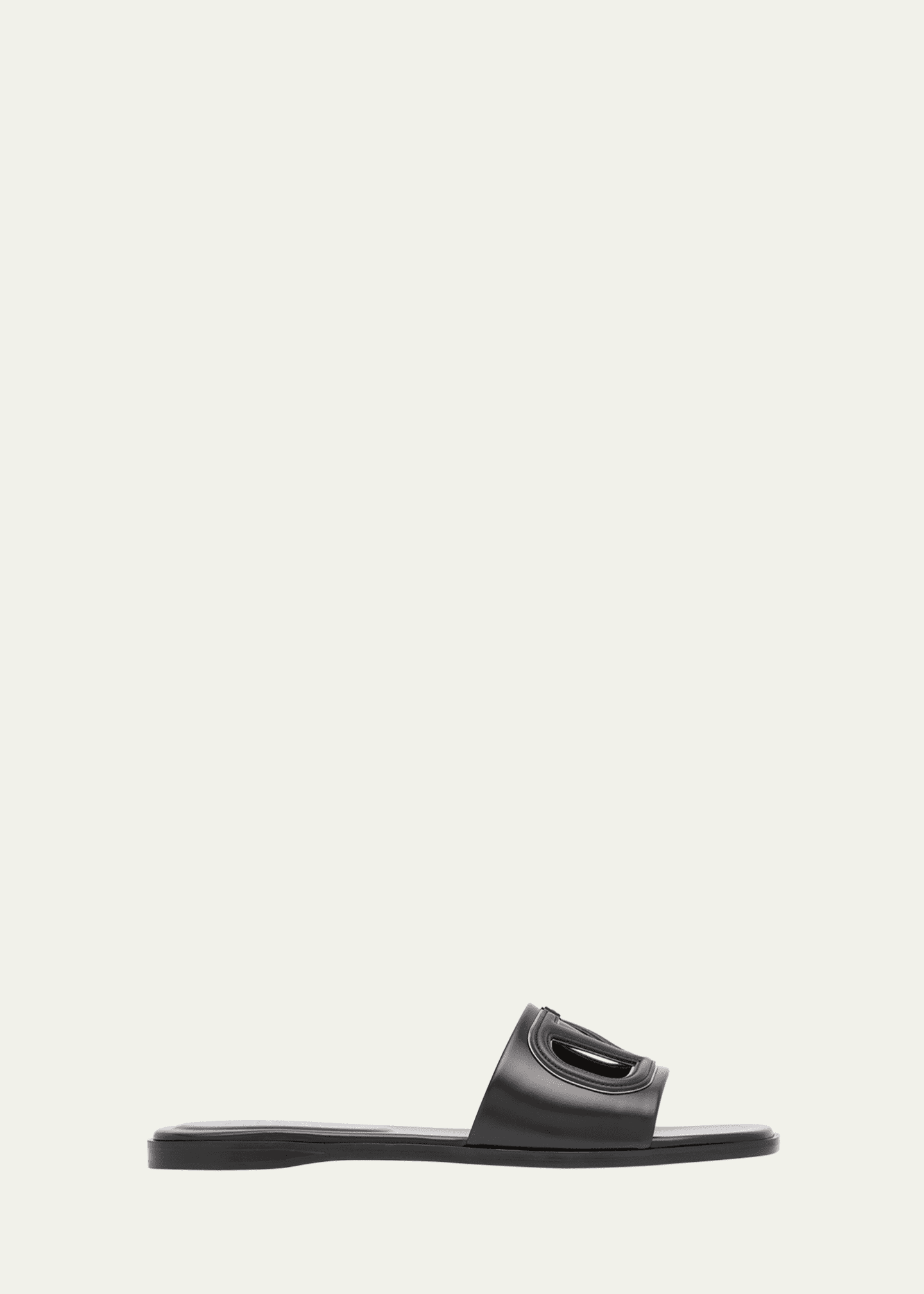 Vlogo flat leather slide sandals store