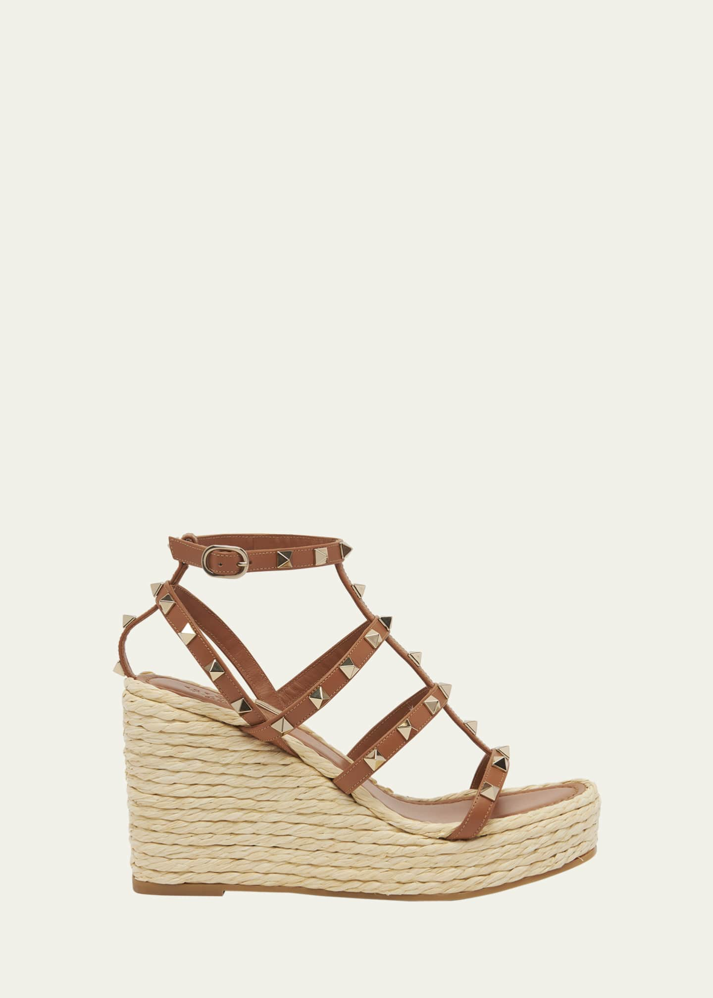 Valentino Garavani Rockstud Caged Wedge Espadrille Sandals - Bergdorf ...