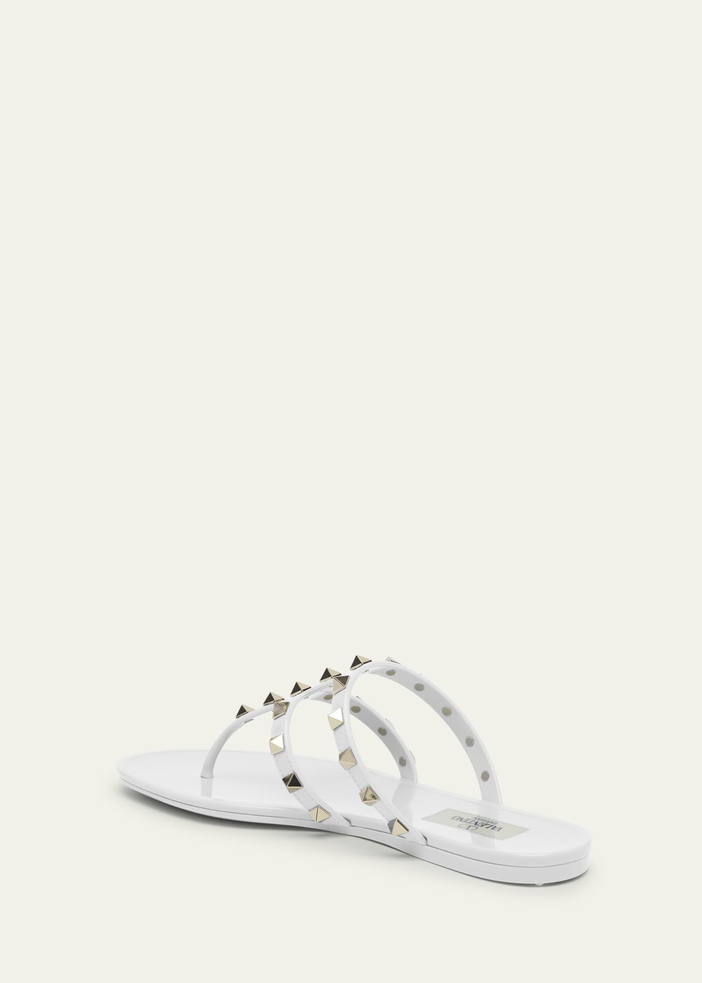 Valentino Garavani Rockstud Flat Thong Sandals, Black - Bergdorf Goodman