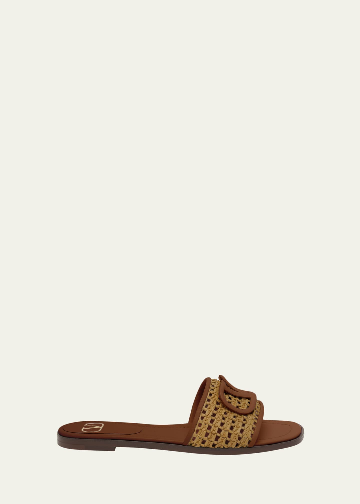 Raffia slide sandal best sale with vlogo detail
