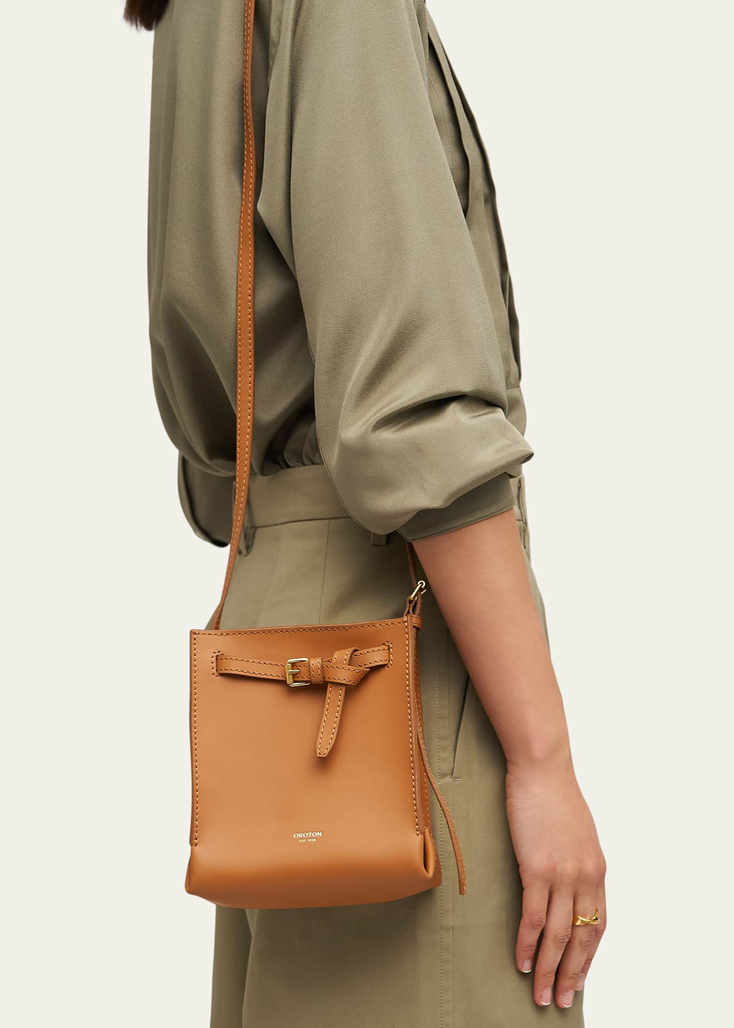 Oroton Margot Leather Bucket Crossbody Bag Image 2 of 2
