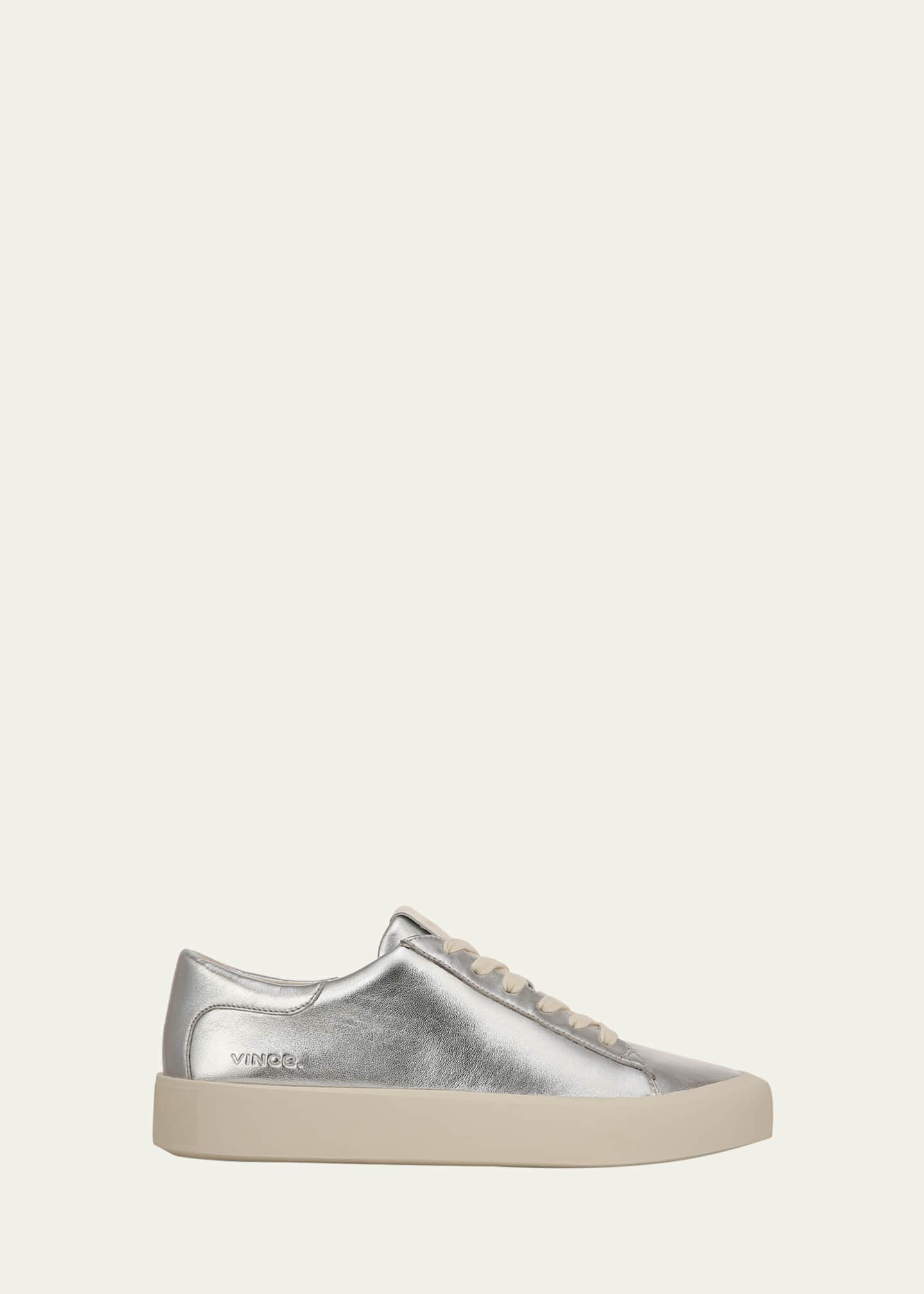 Vince Gabi Metallic Leather Low Top Sneakers