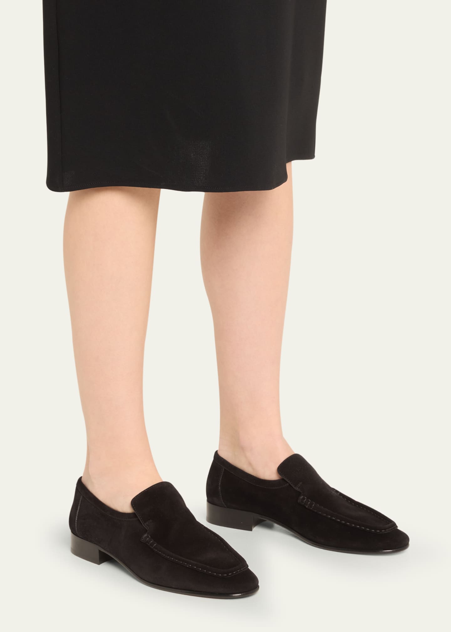THE ROW Soft Suede Easy Loafers Bergdorf Goodman