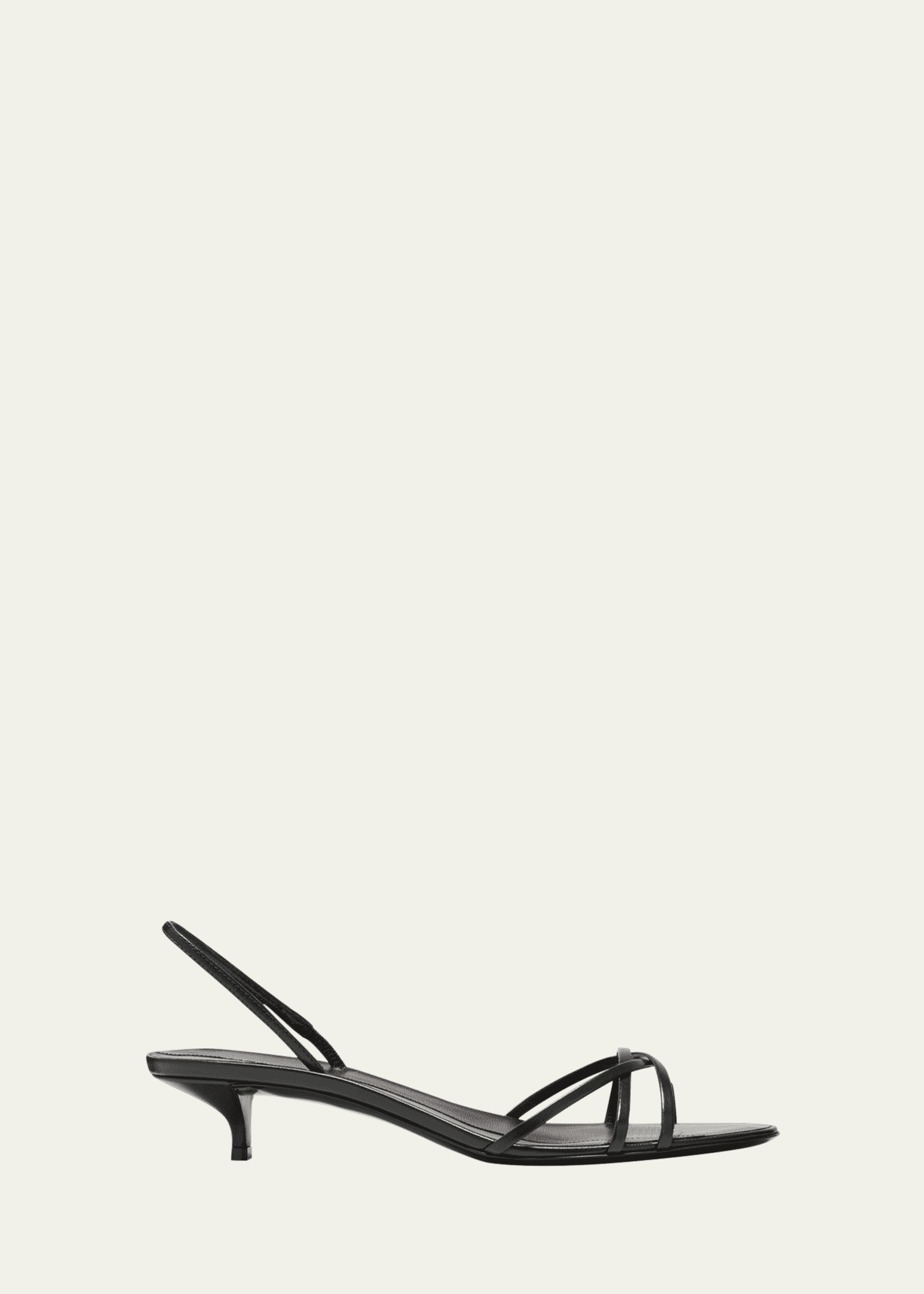 SLINGBACK STRAPPY LEATHER KITTEN HEELS