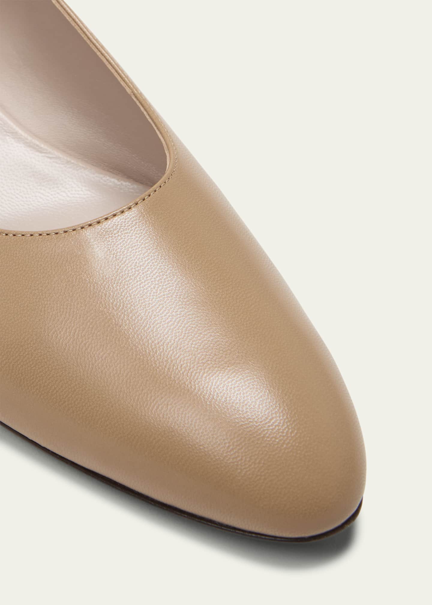 THE ROW Luisa Leather BlockHeel Pumps Bergdorf Goodman