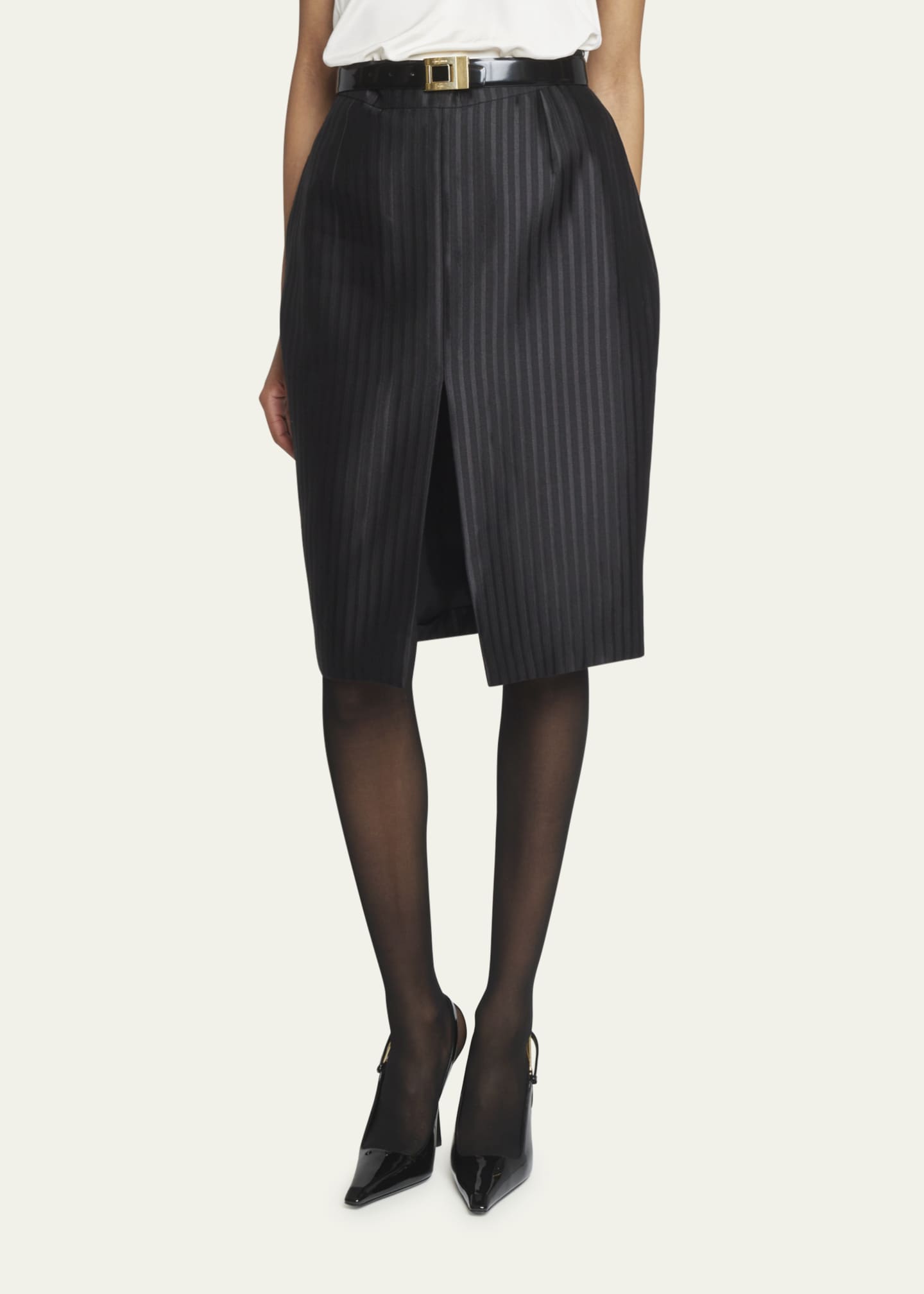 louren front slit pencil skirt （ローレン）