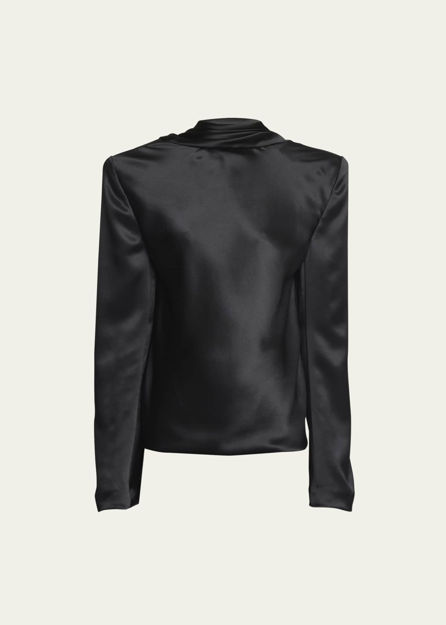 Saint Laurent long-sleeve draped top - Black
