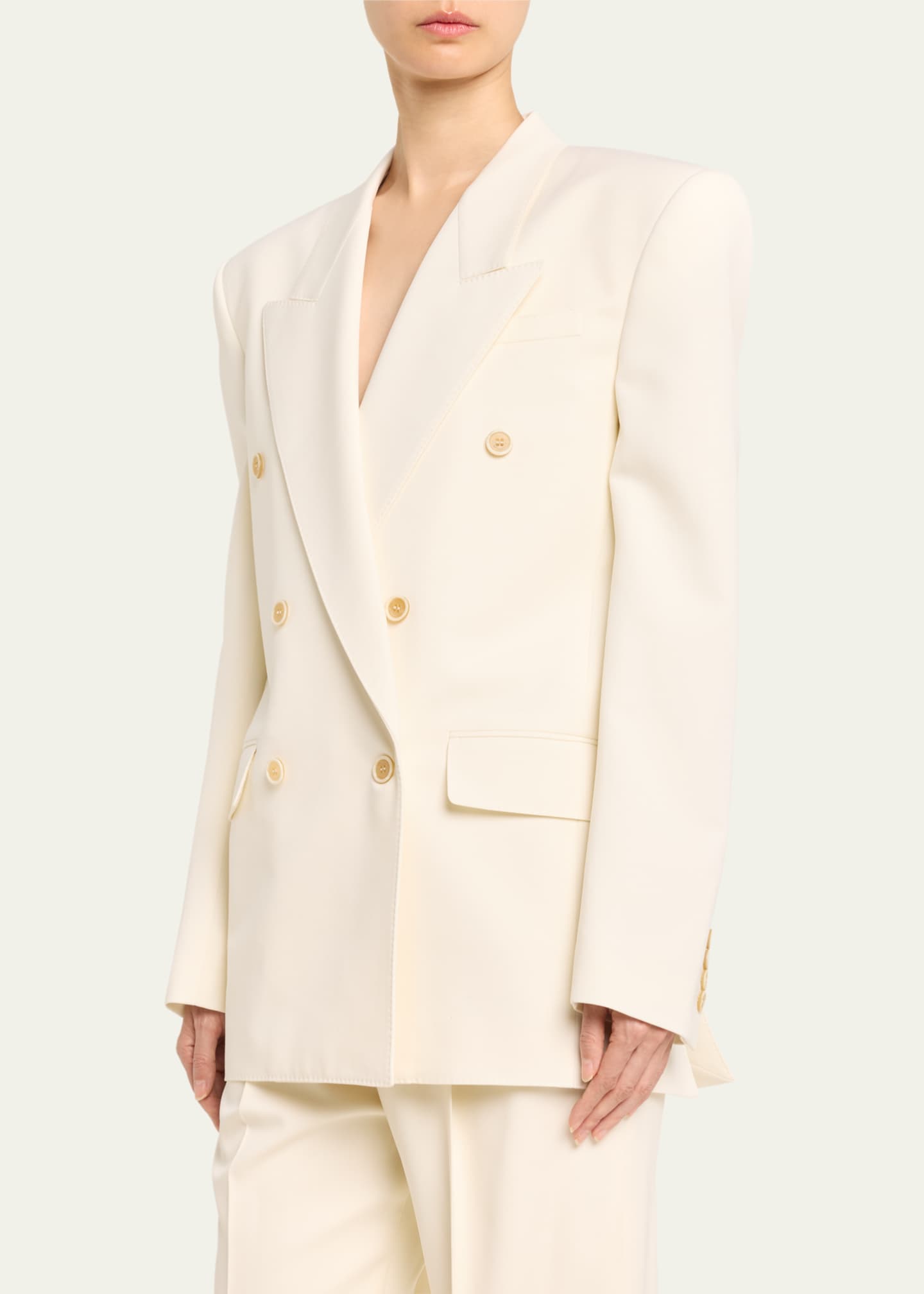 Saint Laurent Oversized Wool-Blend Blazer Jacket - Bergdorf Goodman