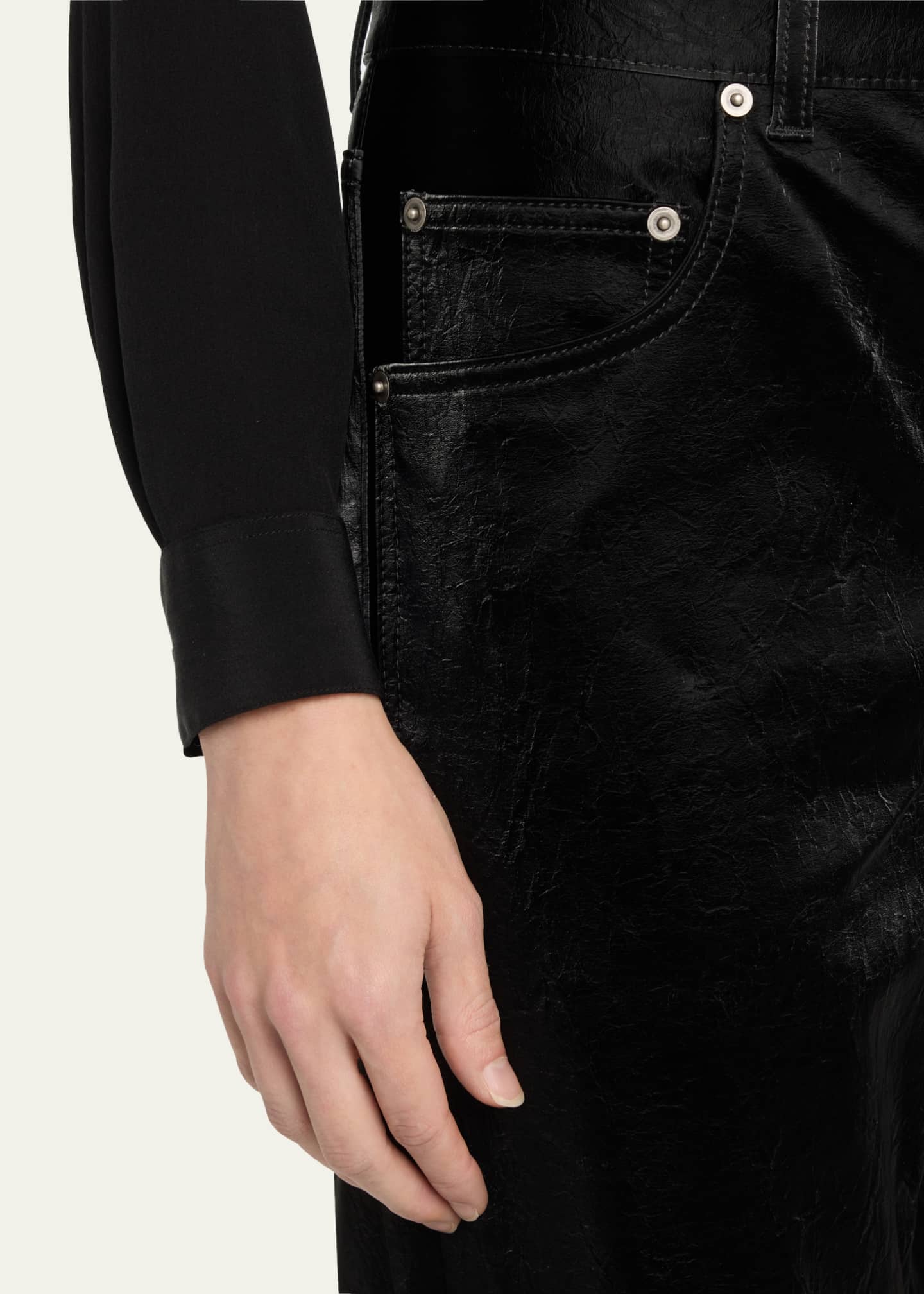 Saint laurent leather jeans hotsell