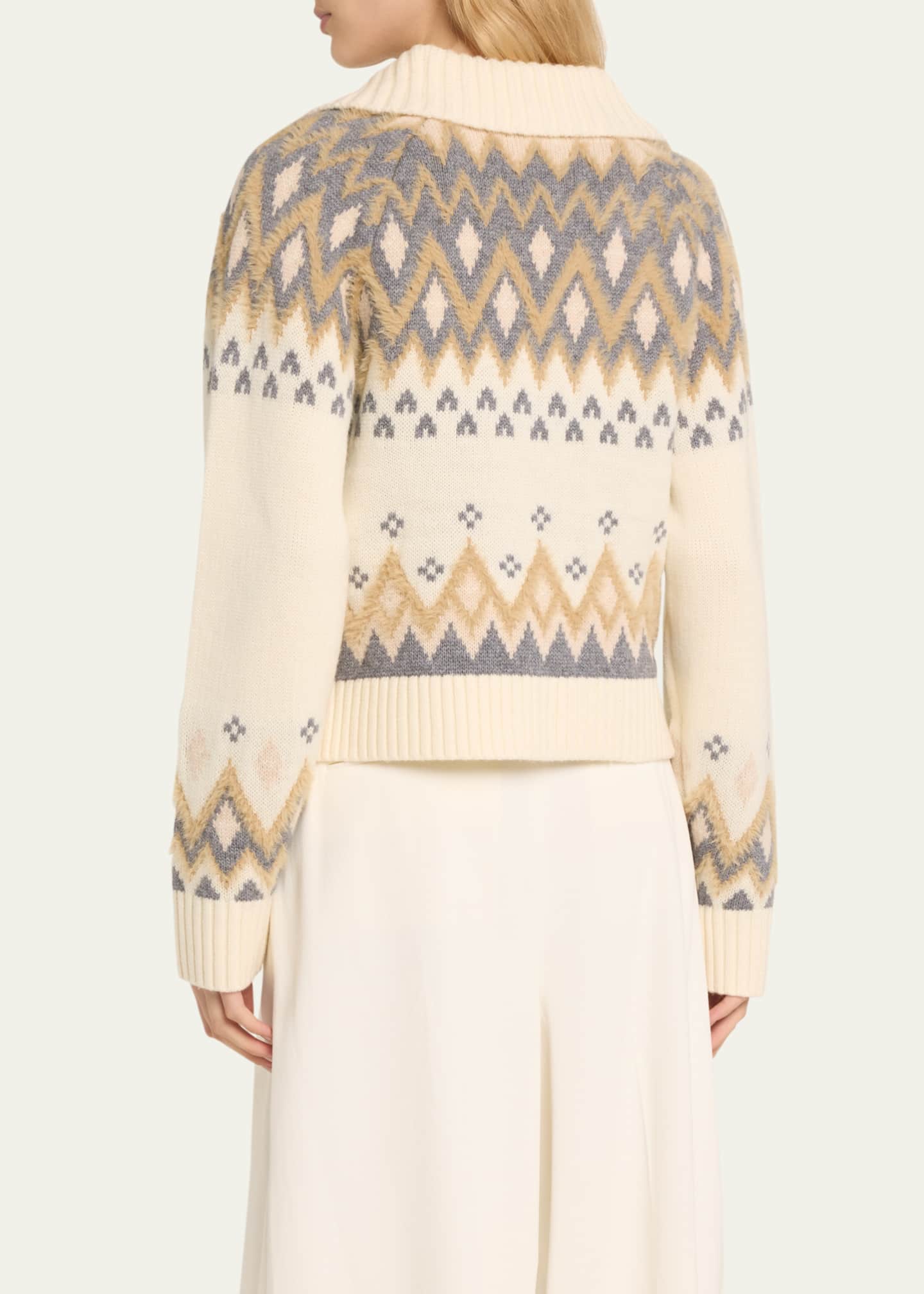 SIMKHAI Clarance Wool and Cashmere Fair Isle Sweater Bergdorf Goodman