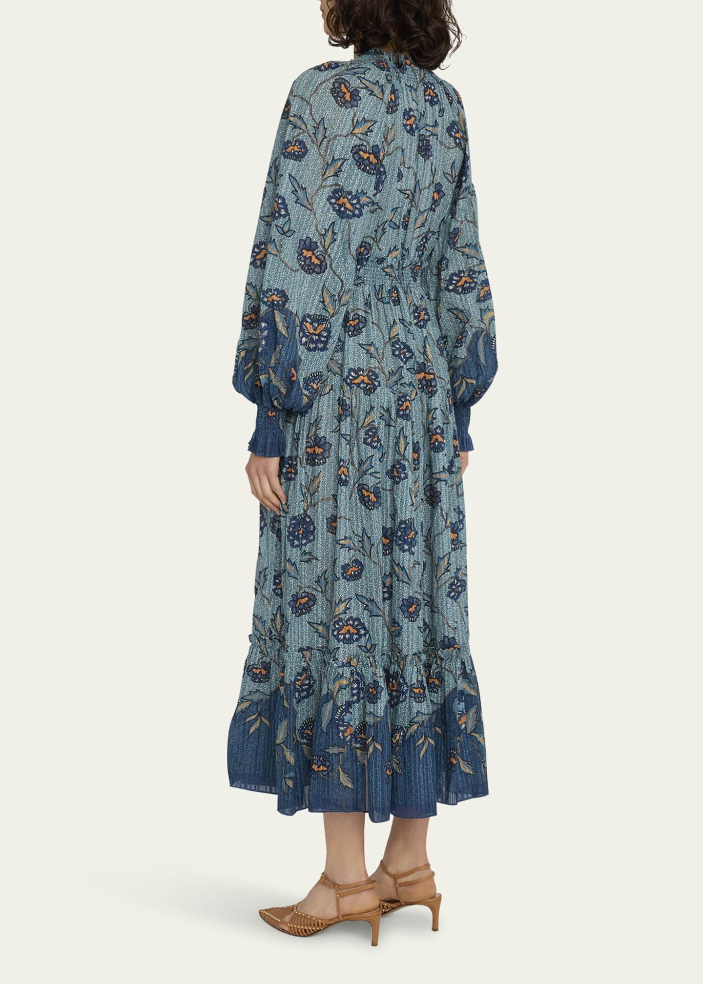 Ulla Johnson Katerina Puff-Sleeve Printed Midi Dress - Bergdorf Goodman