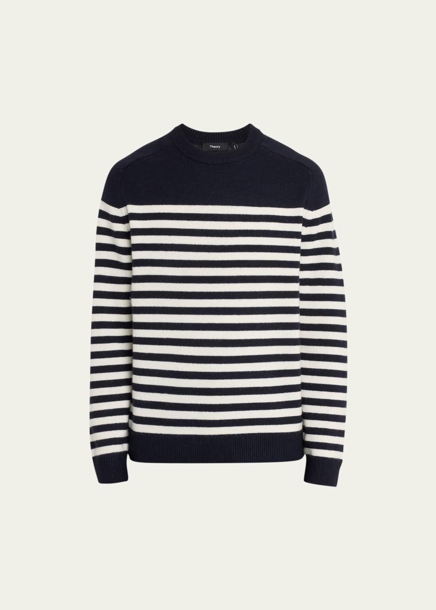 Theory Men's Latho Striped Wool-Cashmere Sweater - Bergdorf Goodman