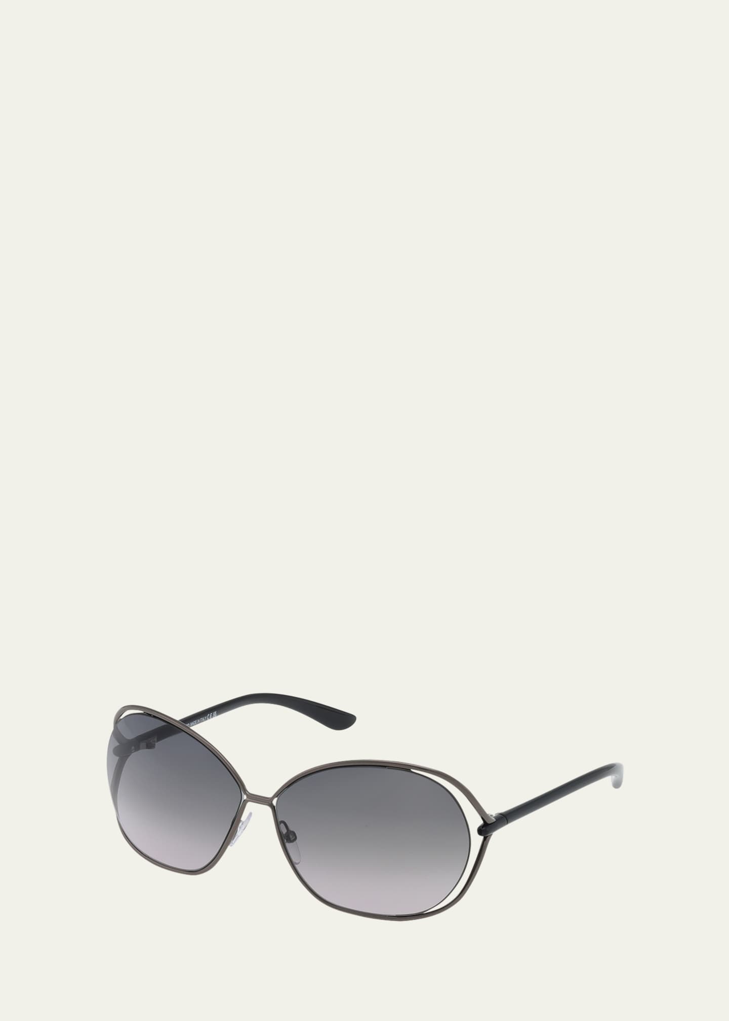 TOM FORD Carla Blue Blocking Acetate Metal Round Glasses