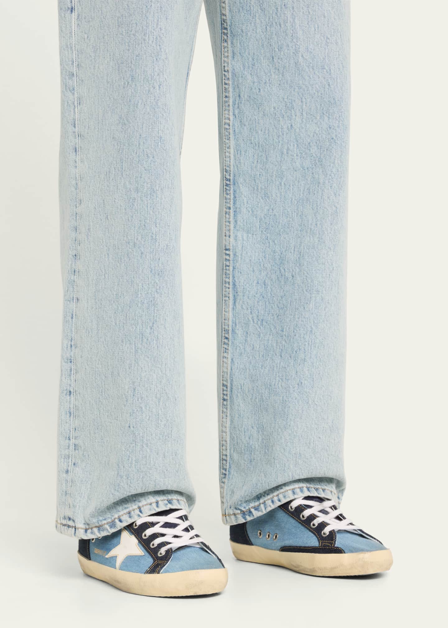 Golden Goose Superstar Denim Glitter Low-Top Sneakers Image 2 of 5
