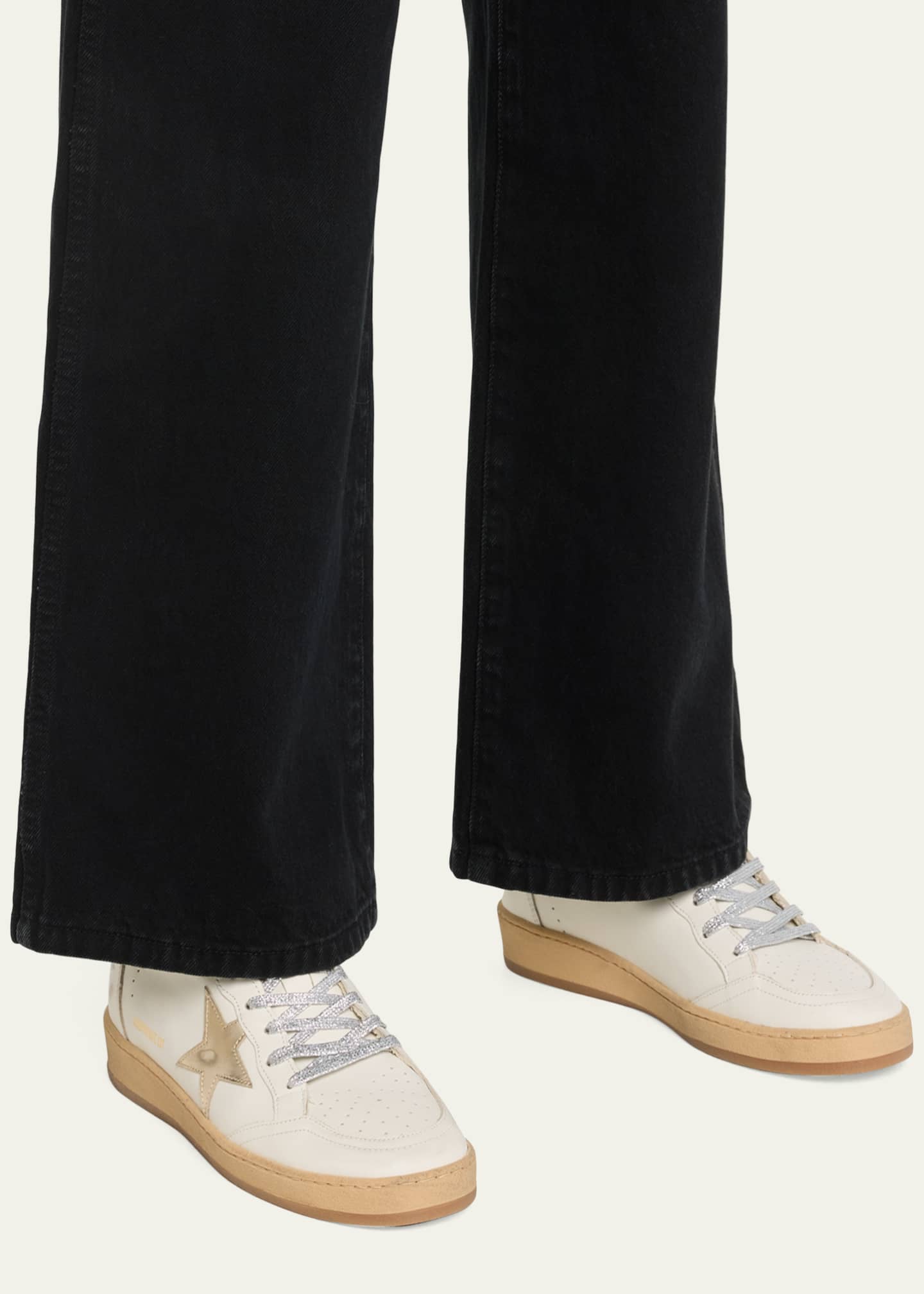 Golden Goose Ballstar Mixed Leather Low-Top Sneakers Image 2 of 5