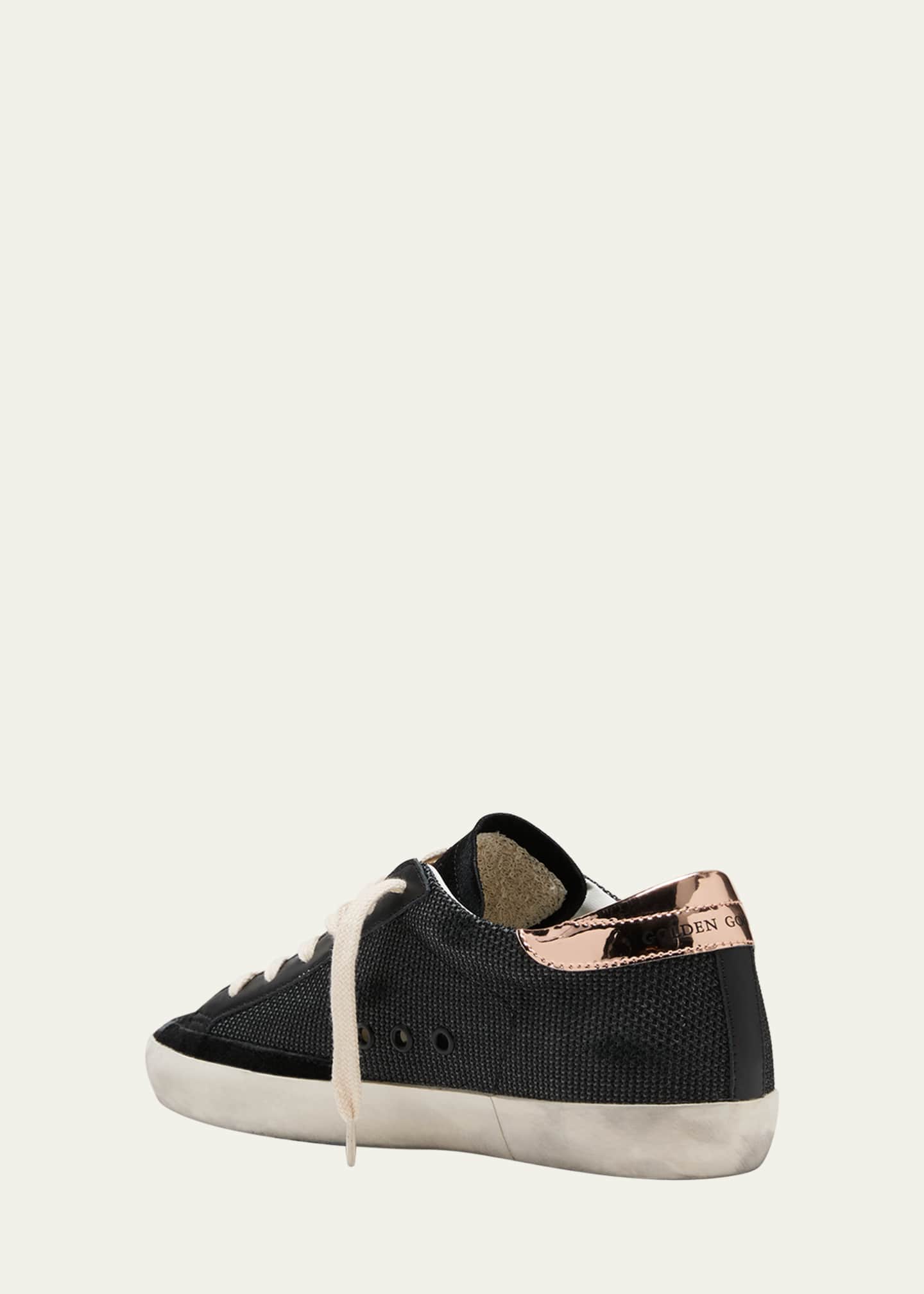 Golden Goose Superstar Net Leather Glitter Low-Top Sneakers Image 2 of 3