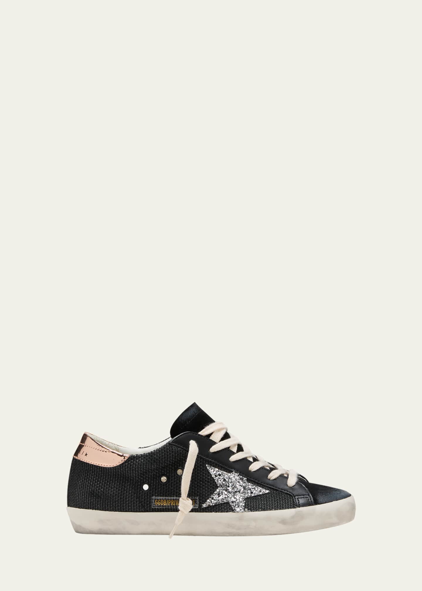 Golden Goose Superstar Net Leather Glitter Low-Top Sneakers Image 1 of 3
