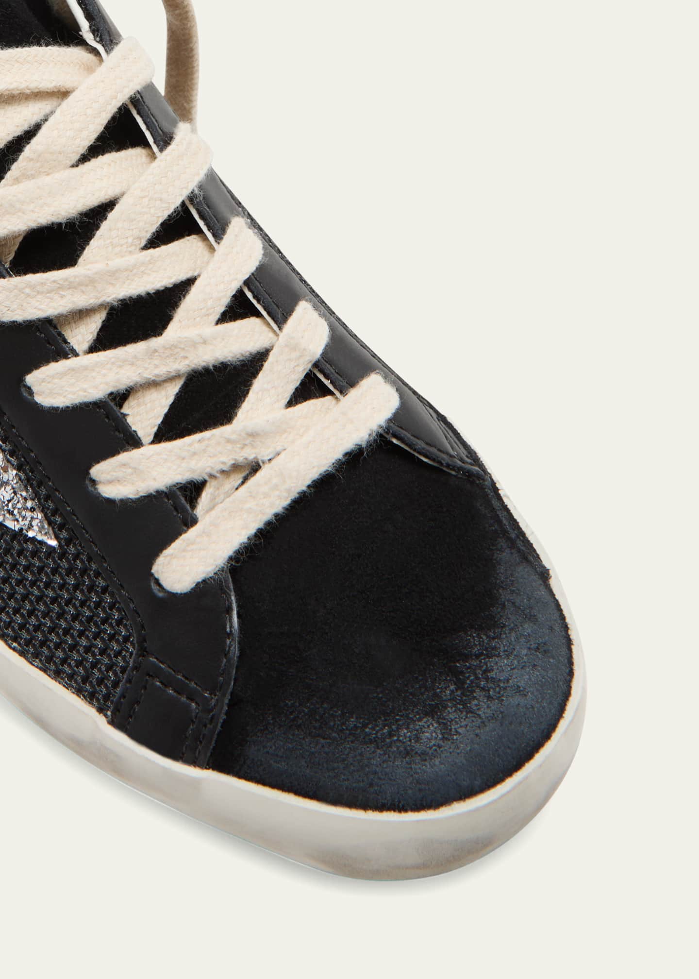 Golden Goose Superstar Net Leather Glitter Low-Top Sneakers Image 3 of 3