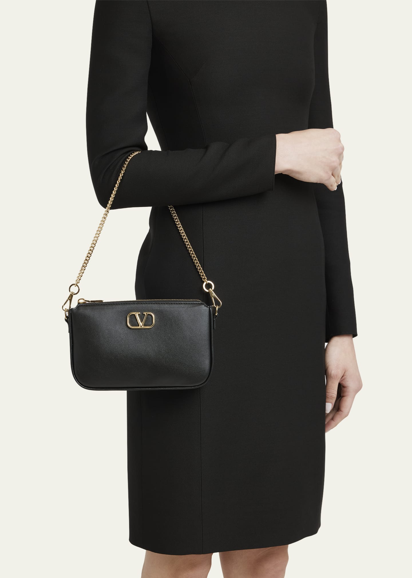 Valentino Garavani VLOGO Signature Calfskin Pouch Bag Image 2 of 5