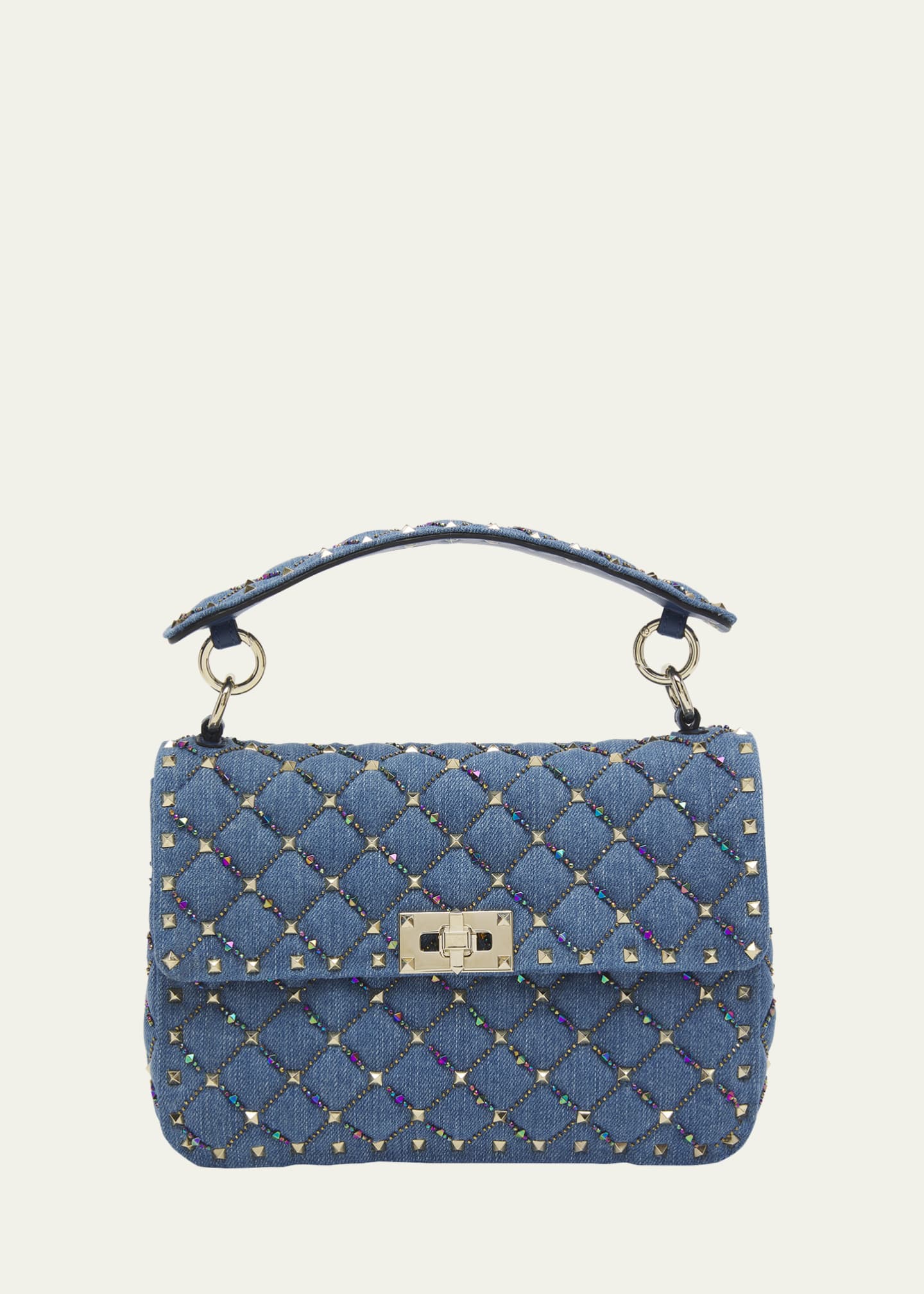 Valentino Garavani Rockstud Spike leather tote bag - Blue