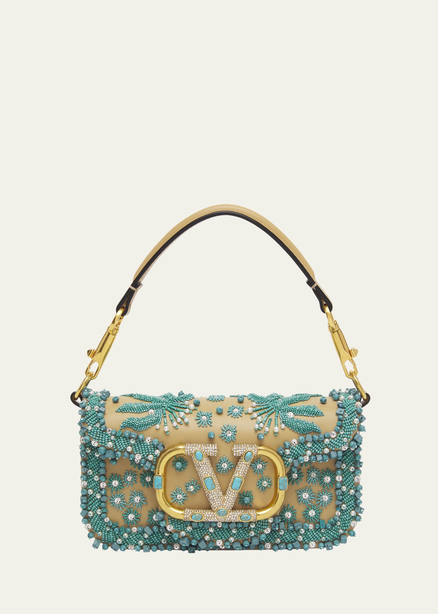 Valentino Garavani Loco Small Jewel Beaded Chain Shoulder Bag ...