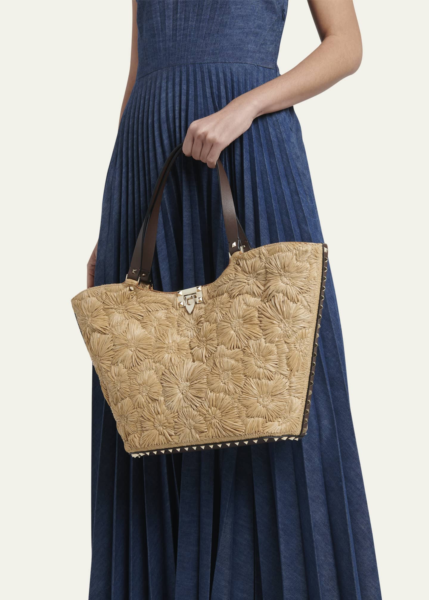 Valentino straw tote clearance