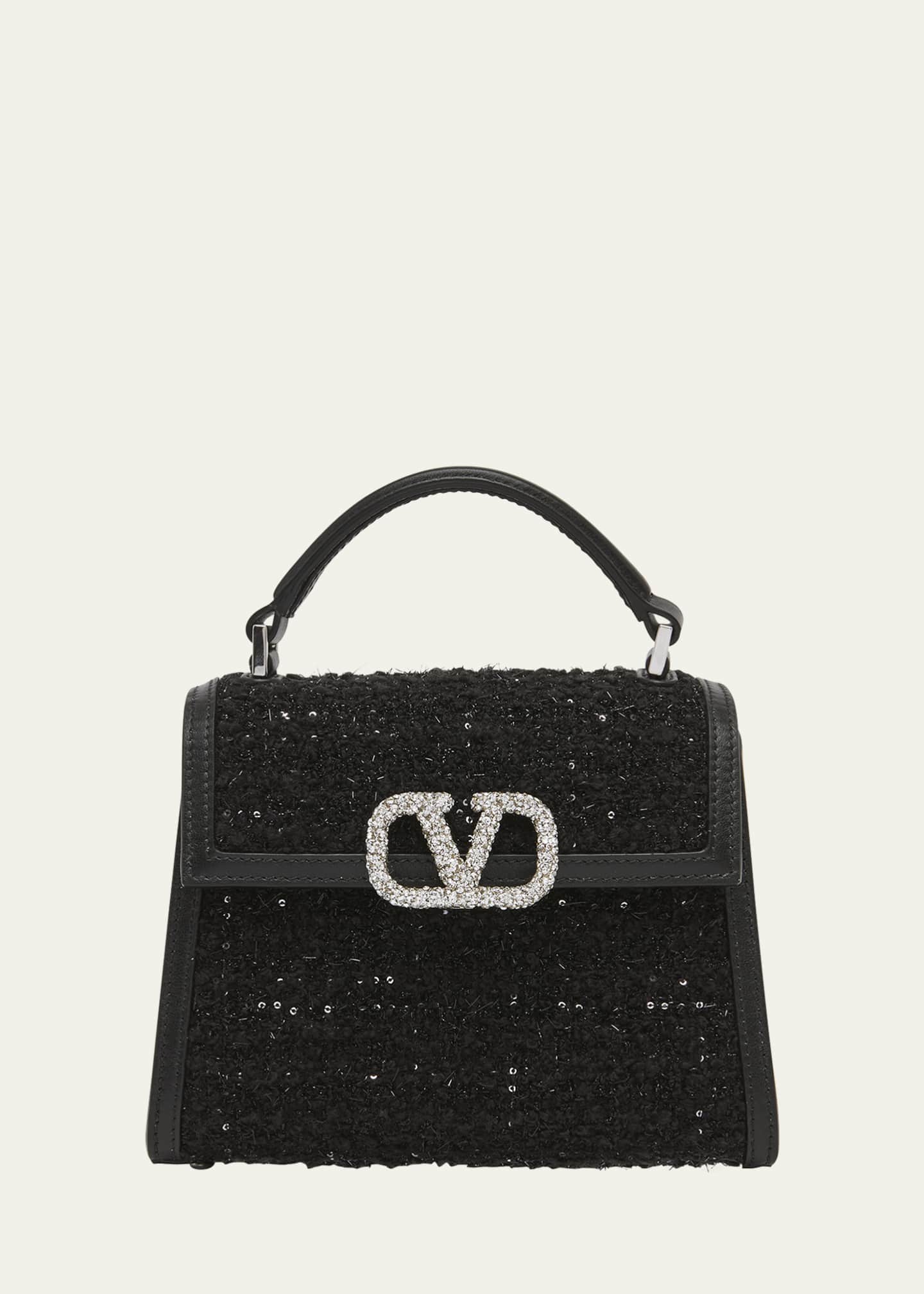Valentino Garavani VSLING Mini Sequin Boucle Top-Handle Bag