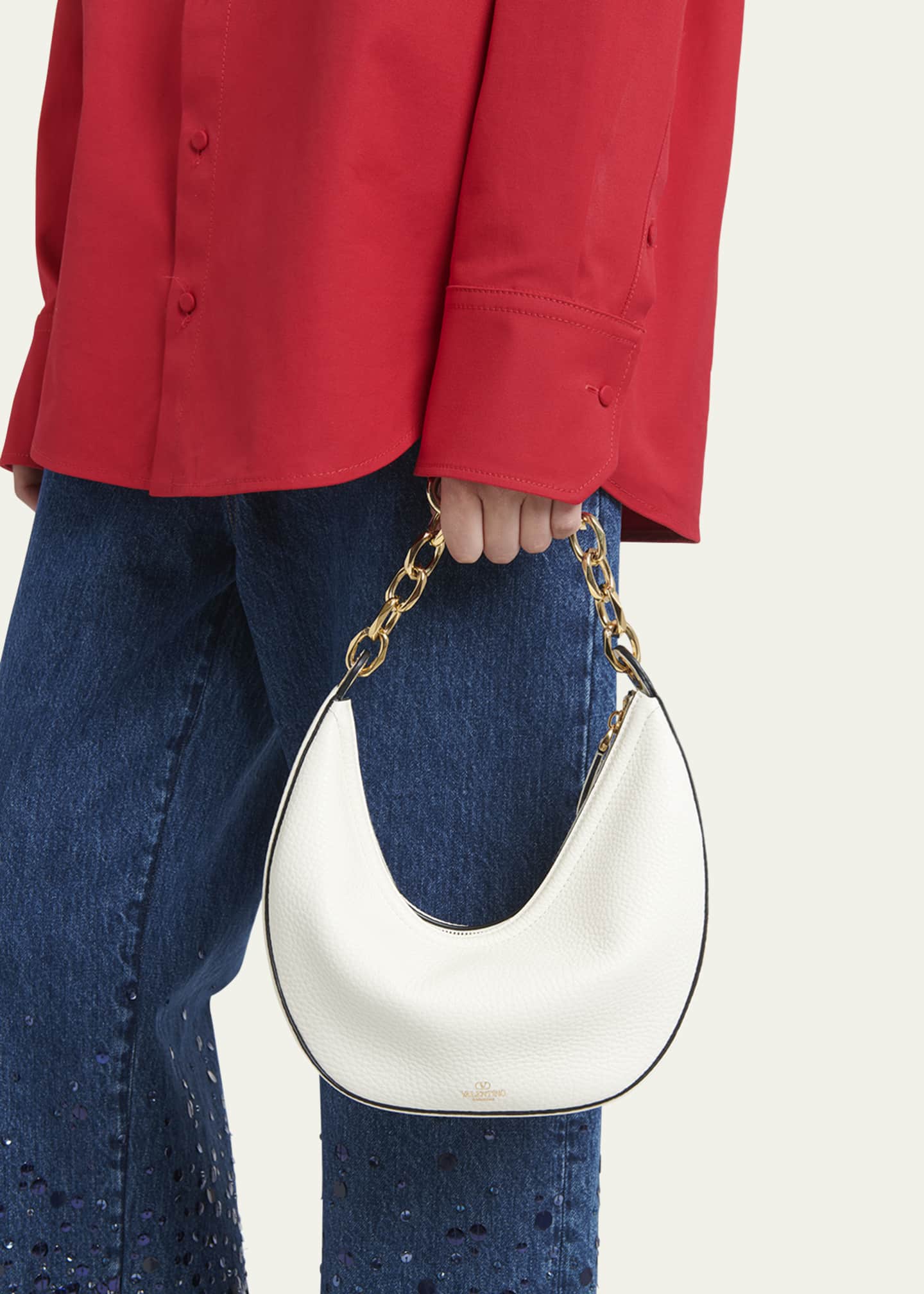 Valentino Garavani Small VLOGO Moon Hobo Bag - Bergdorf Goodman