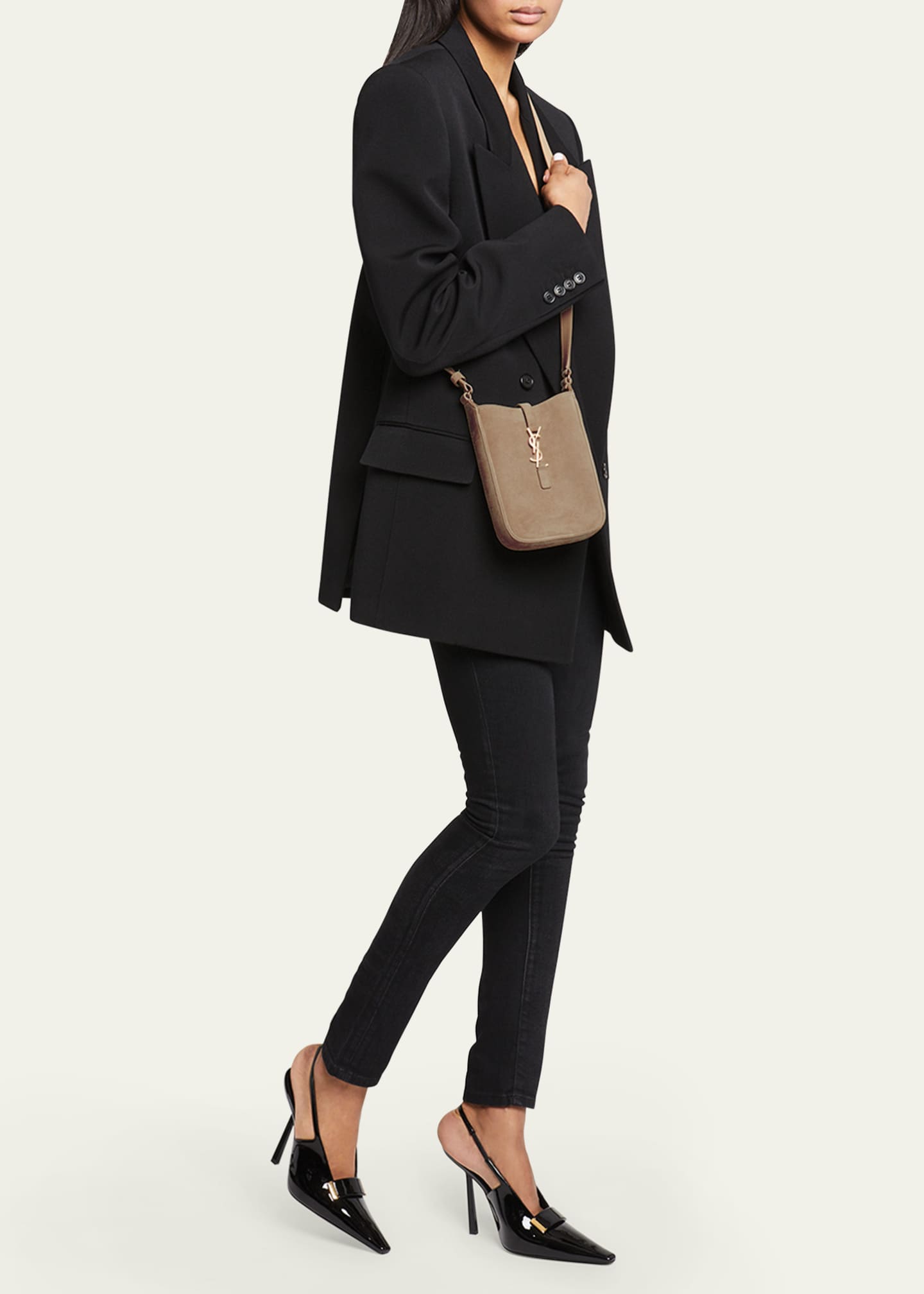 Saint Laurent Le 5 A 7 Mini YSL Vertical Bucket Bag in Suede Bergdorf