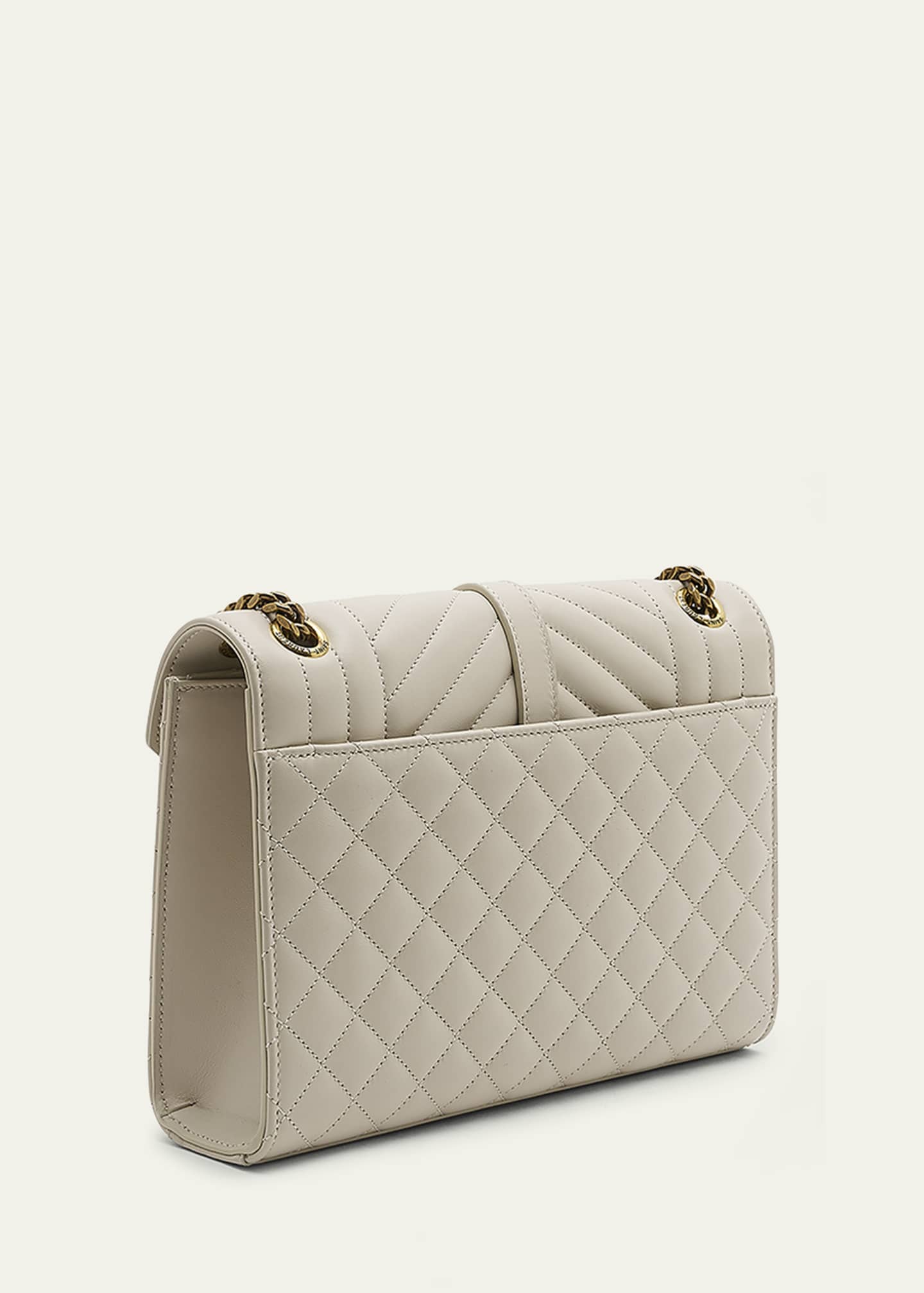 Saint Laurent Envelope Triquilt Medium YSL Shoulder Bag in Smooth Quilted Leather Image 3 of 5