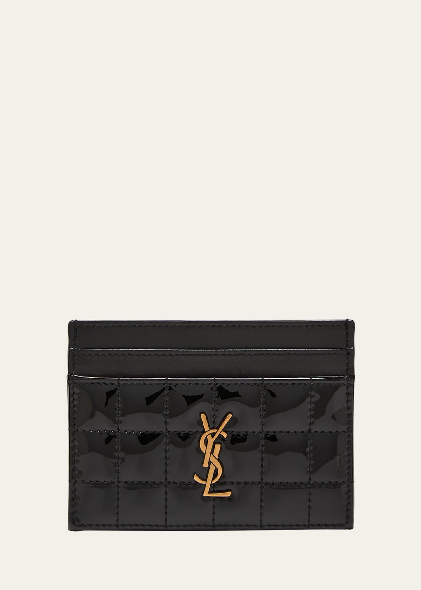 Saint Laurent YSL Quilted Patent Card Holder