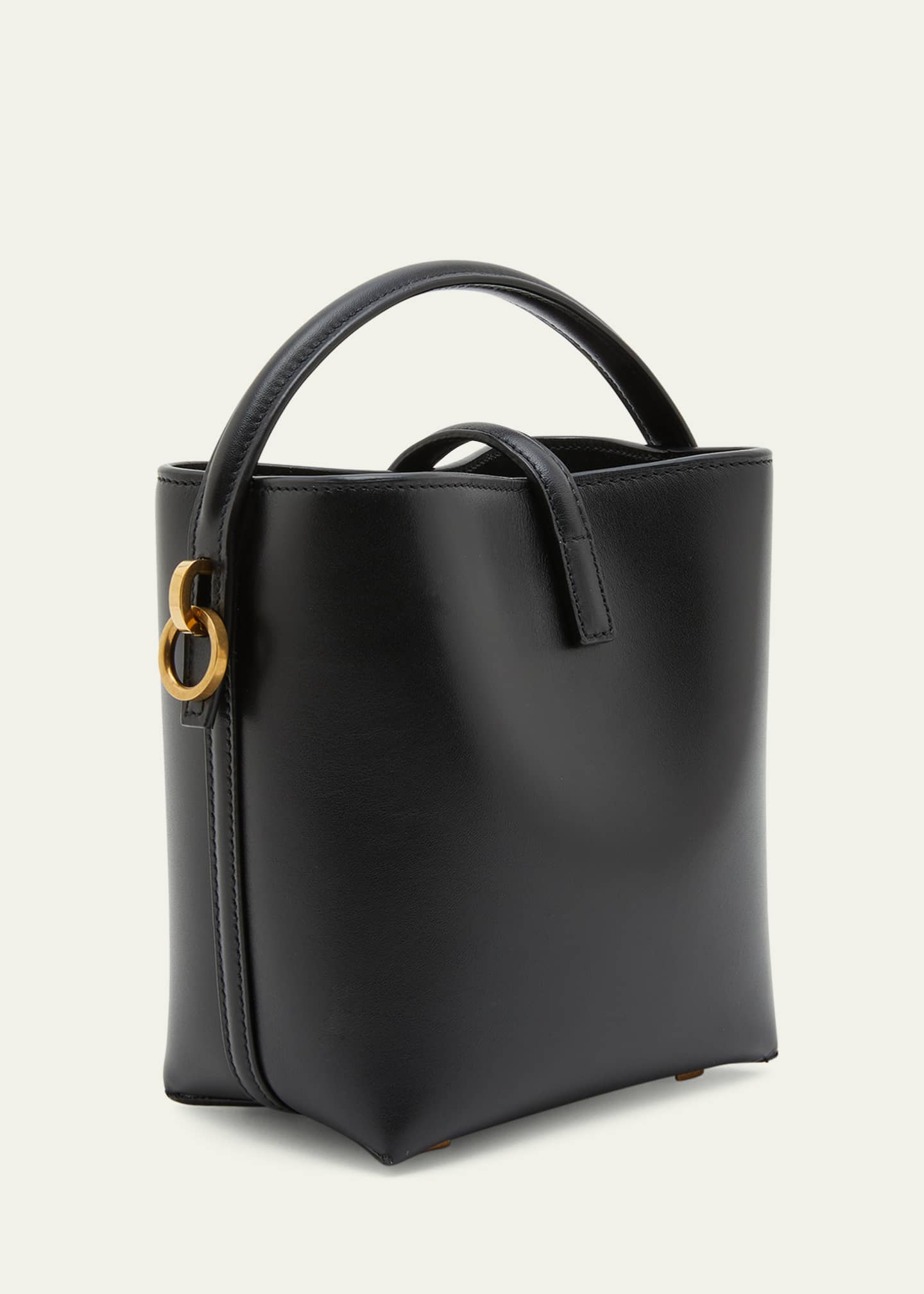 Black Le 37 mini leather bucket bag