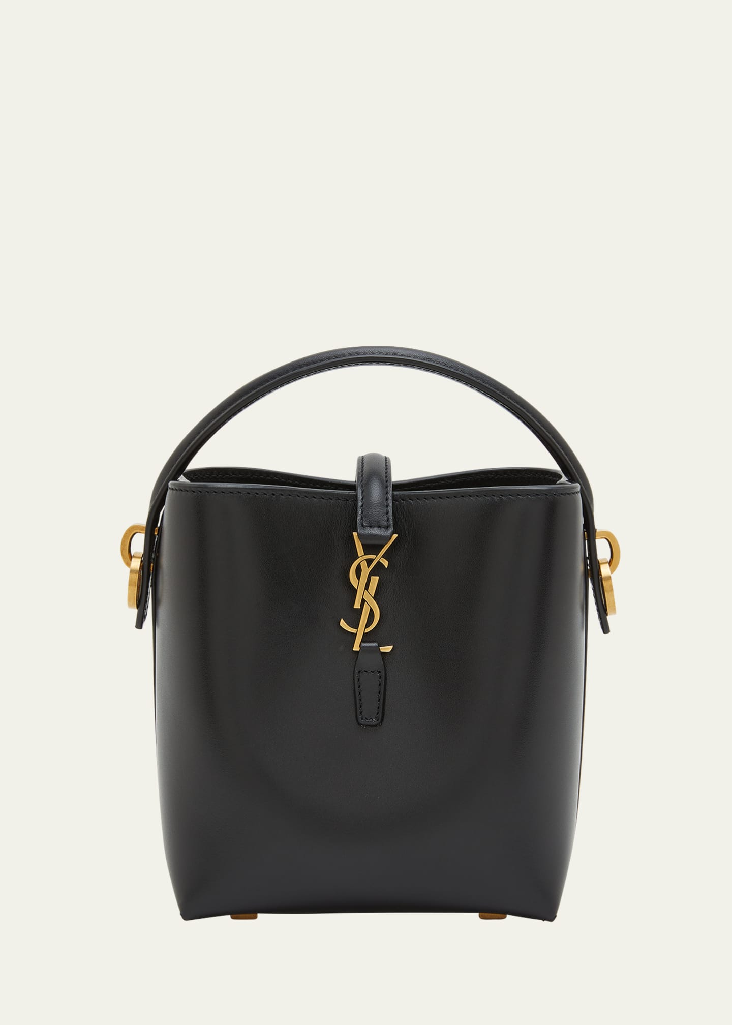 Saint Laurent Le 37 Shiny Leather Bucket Bag