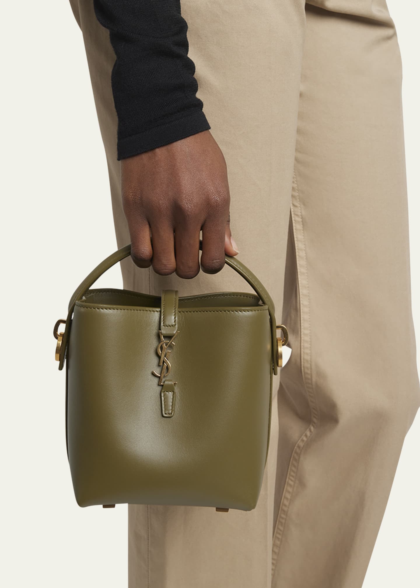 Saint Laurent Le 37 Mini YSL Bucket Bag in Smooth Leather Image 2 of 5