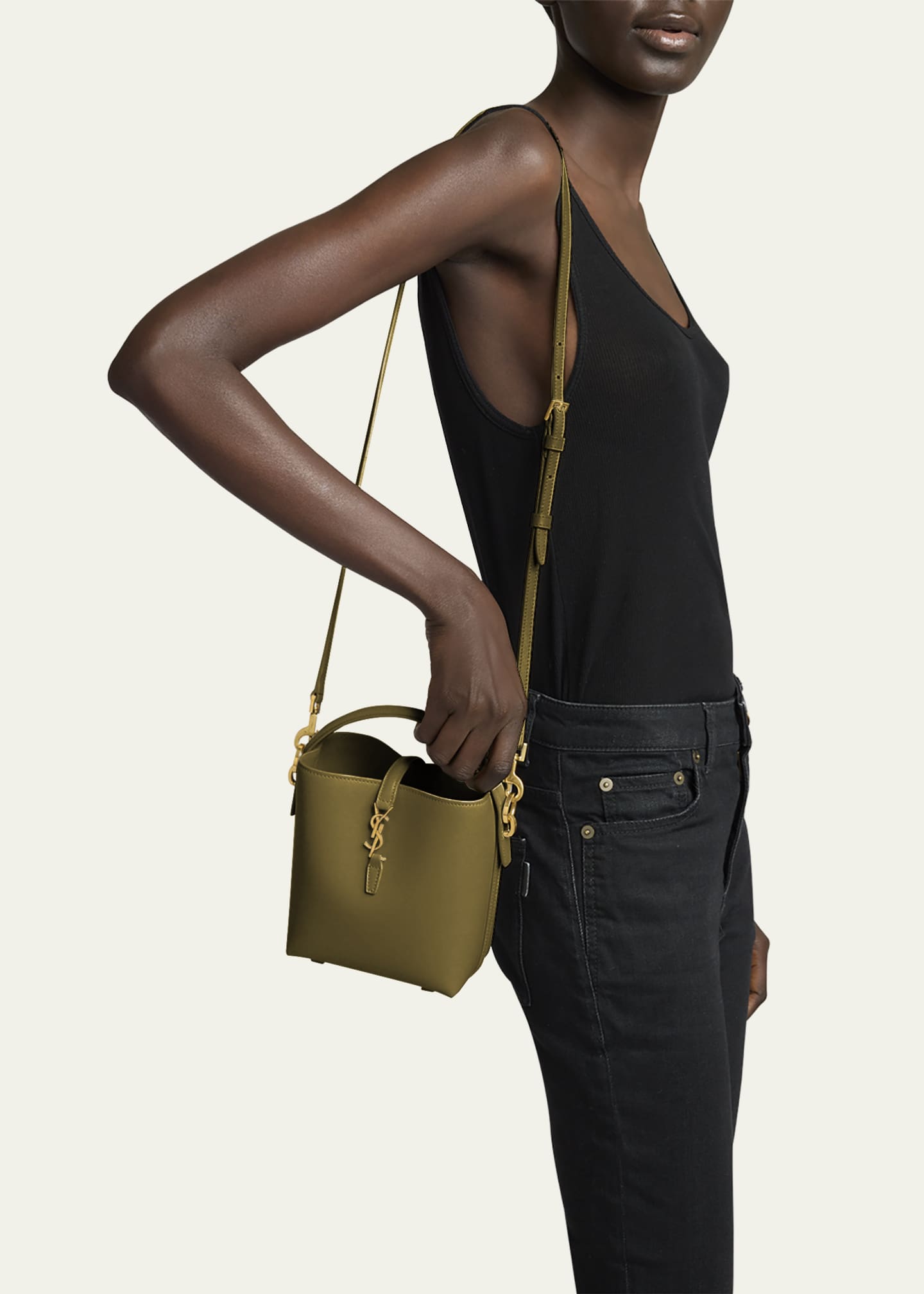 Saint Laurent Le 37 Mini YSL Bucket Bag in Smooth Leather Image 5 of 5