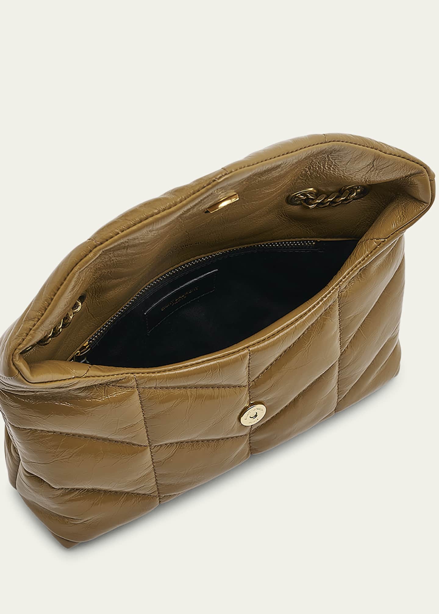 Saint Laurent Lou Puffer Toy YSL Shoulder Bag in Quilted Crinkled Leather Image 4 of 5