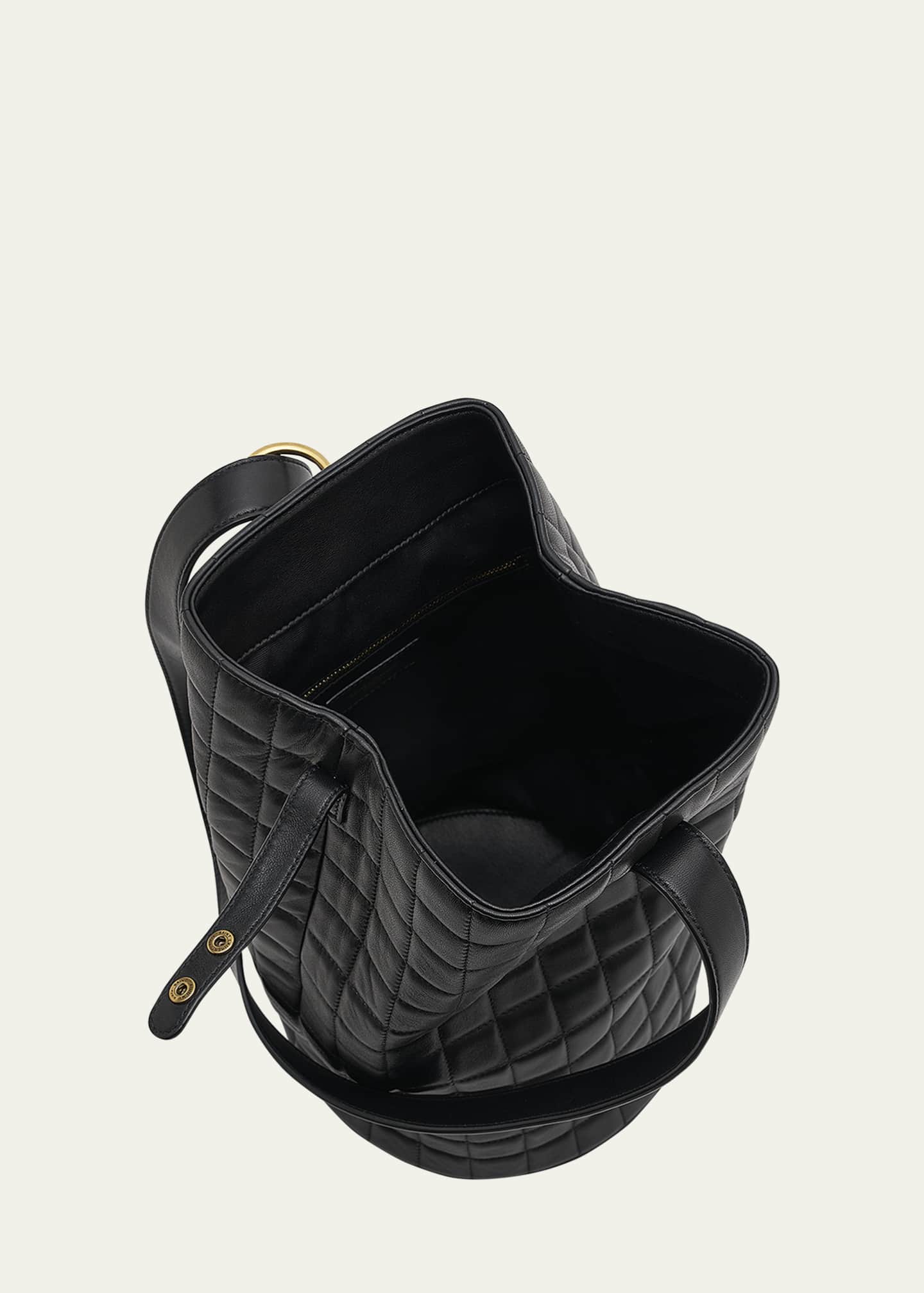 Saint Laurent YSL Medium Quilted Leather Bucket Bag