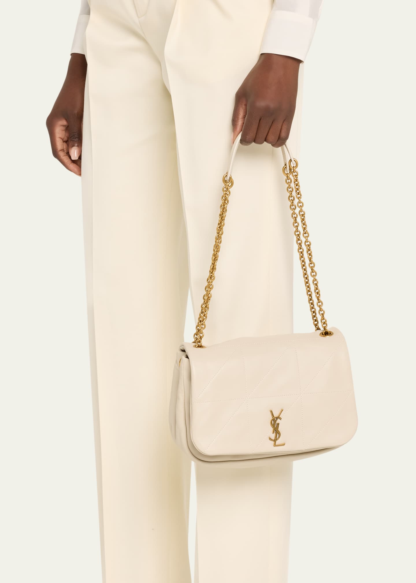 Saint Laurent Jamie 4.3 Small YSL Shoulder Bag in Quilted Smooth Leather Image 2 of 6