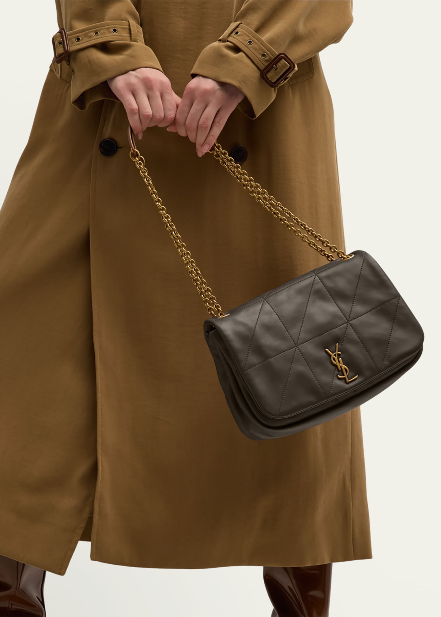 Saint Laurent Jamie 4.3 Small YSL Shoulder Bag in Quilted Smooth Leather