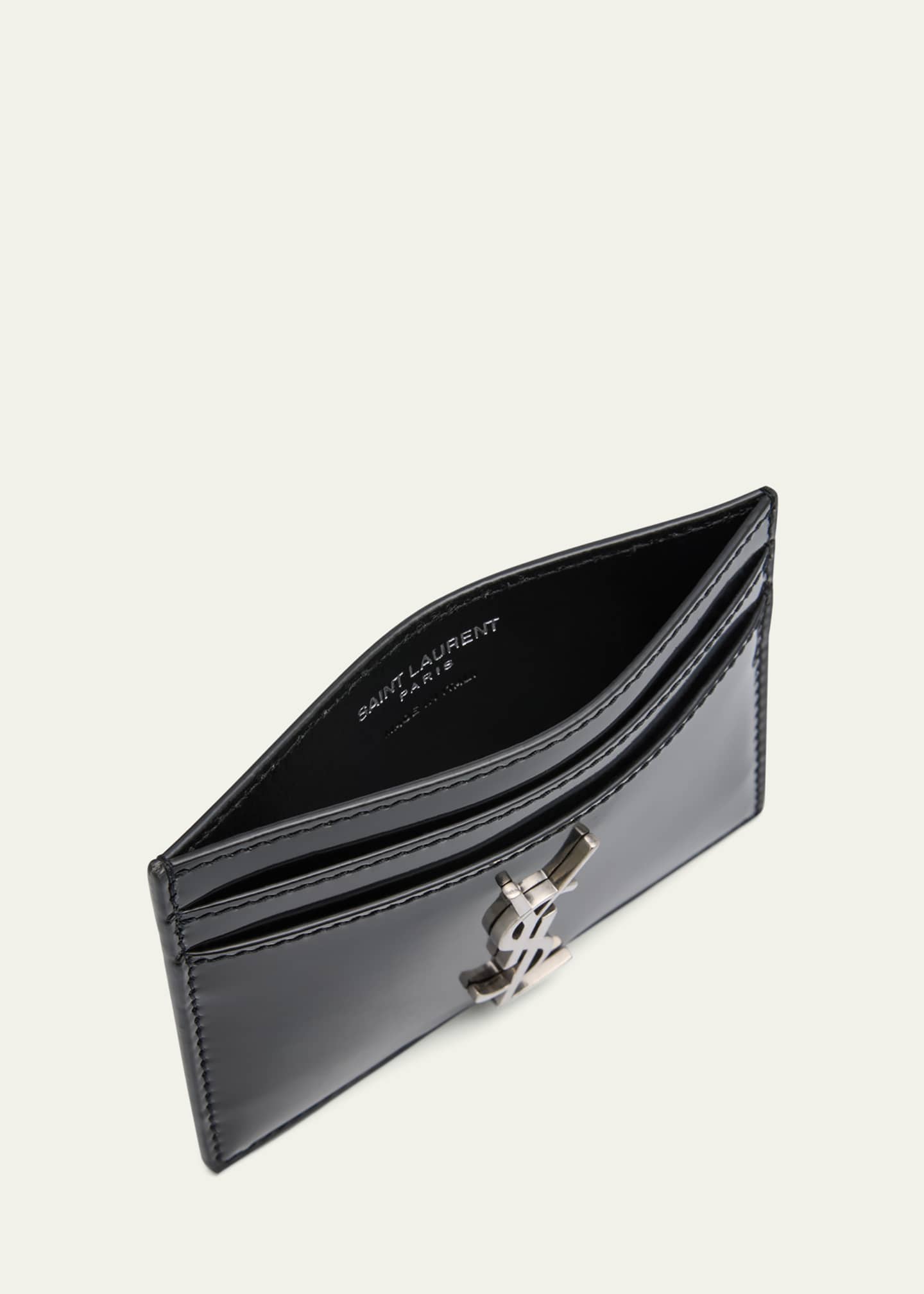 Saint Laurent YSL Monogram Card Case in Spazzolato Leather Image 4 of 4