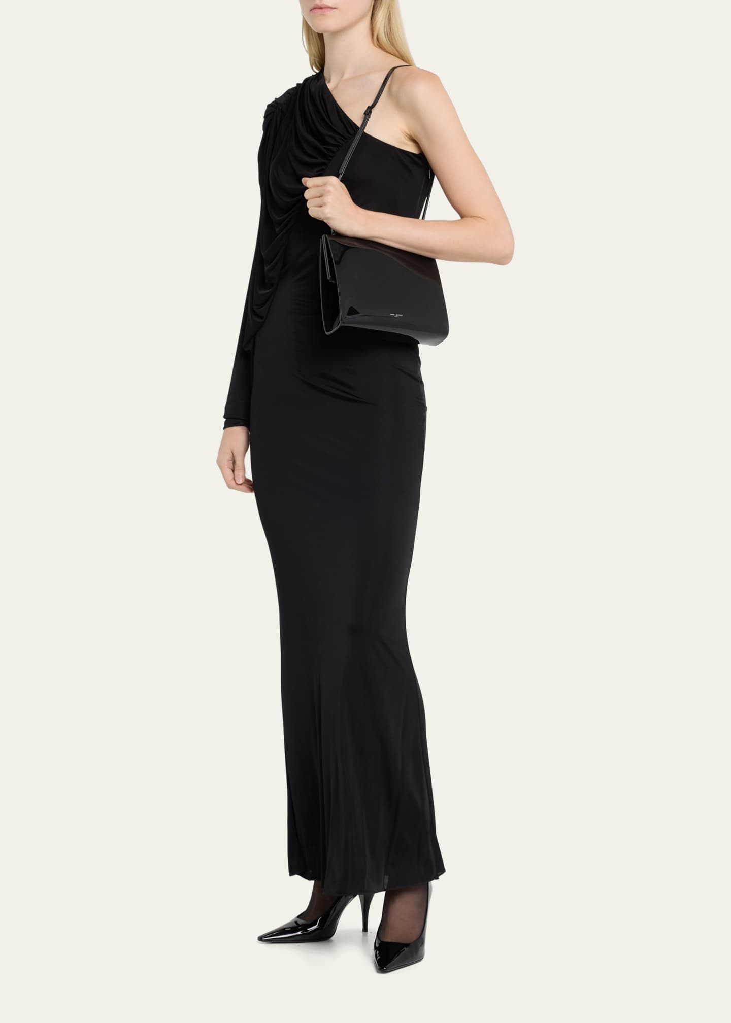 Saint Laurent Le-Anne Marie Small Shoulder Bag in Vinyl Image 5 of 5