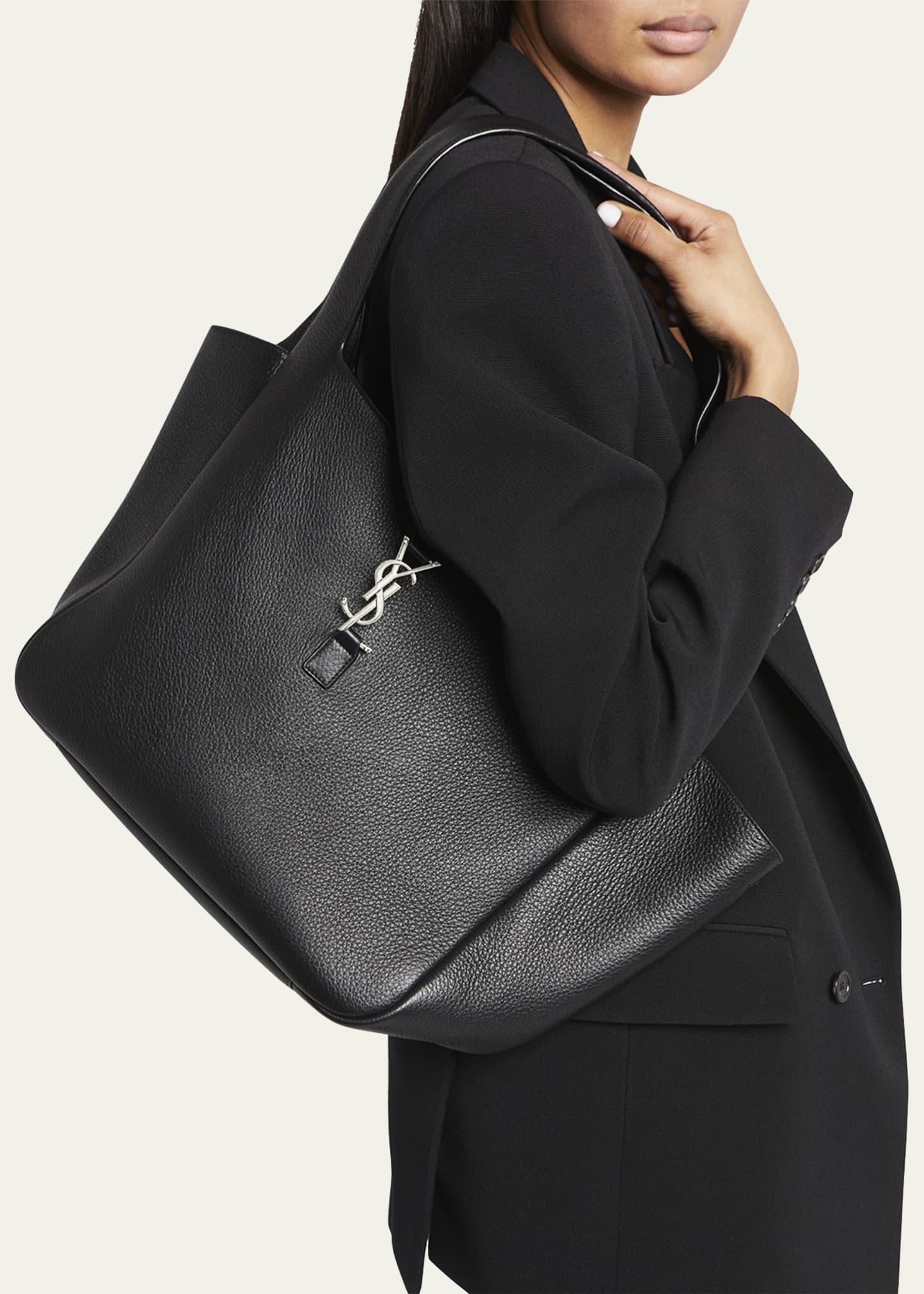 Saint Laurent Bea Cabas YSL Tote Bag in Supple Leather - Bergdorf Goodman