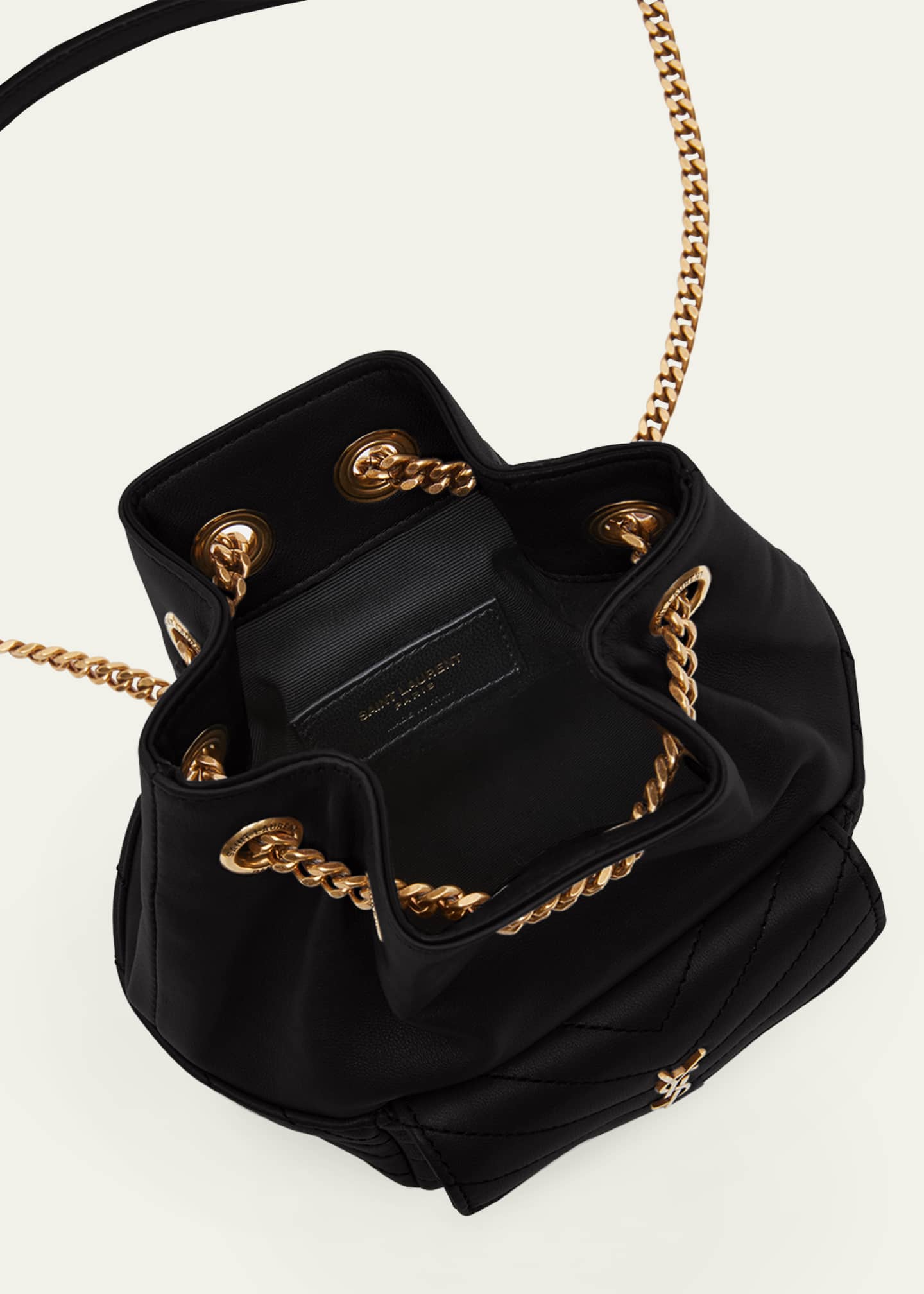 Saint Laurent Joe Mini YSL Bucket Bag with Adjustable Strap