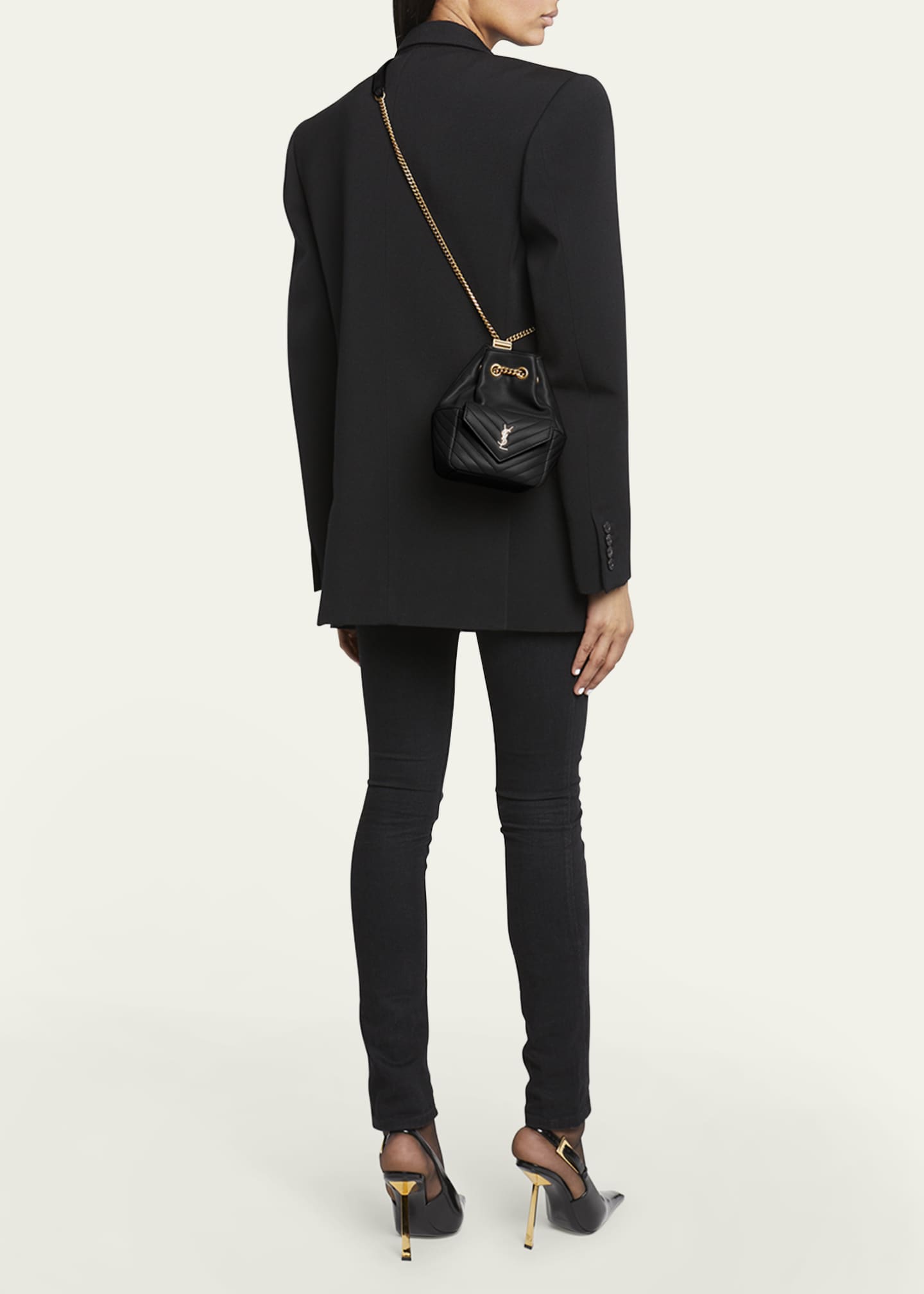 Saint Laurent Joe Mini YSL Bucket Bag with Adjustable Strap