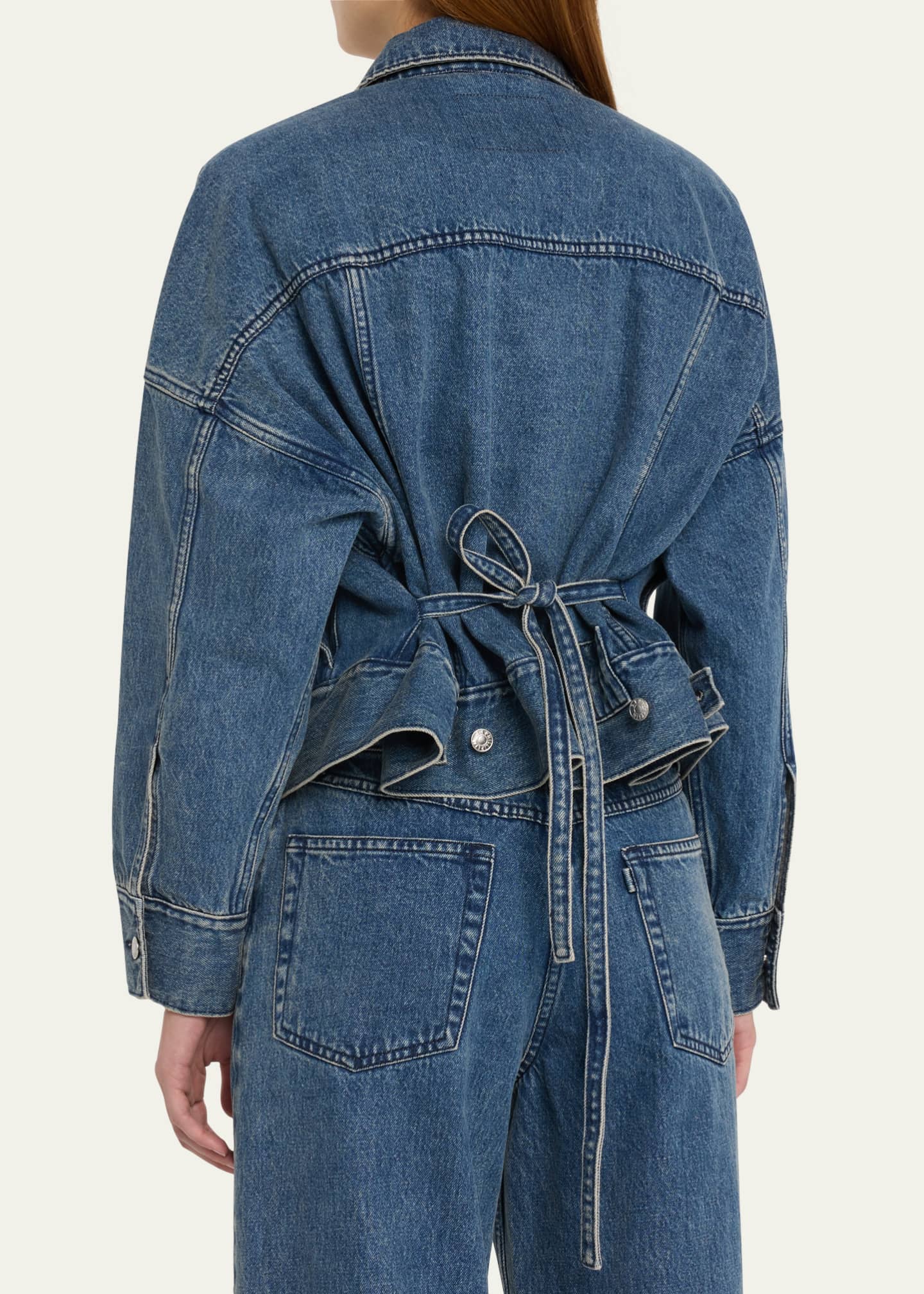 3.1 Phillip Lim Boxy Self-Tie Denim Jacket - Bergdorf Goodman